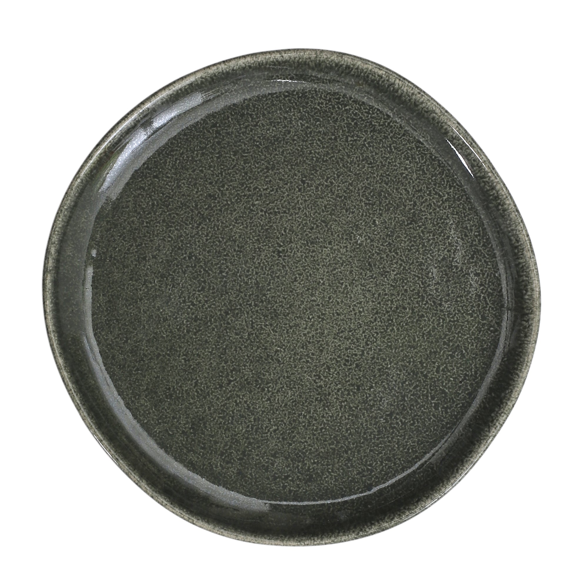 ASSIETTE AU GRES DU TEMPS D21CM VERT - LOT DE 6