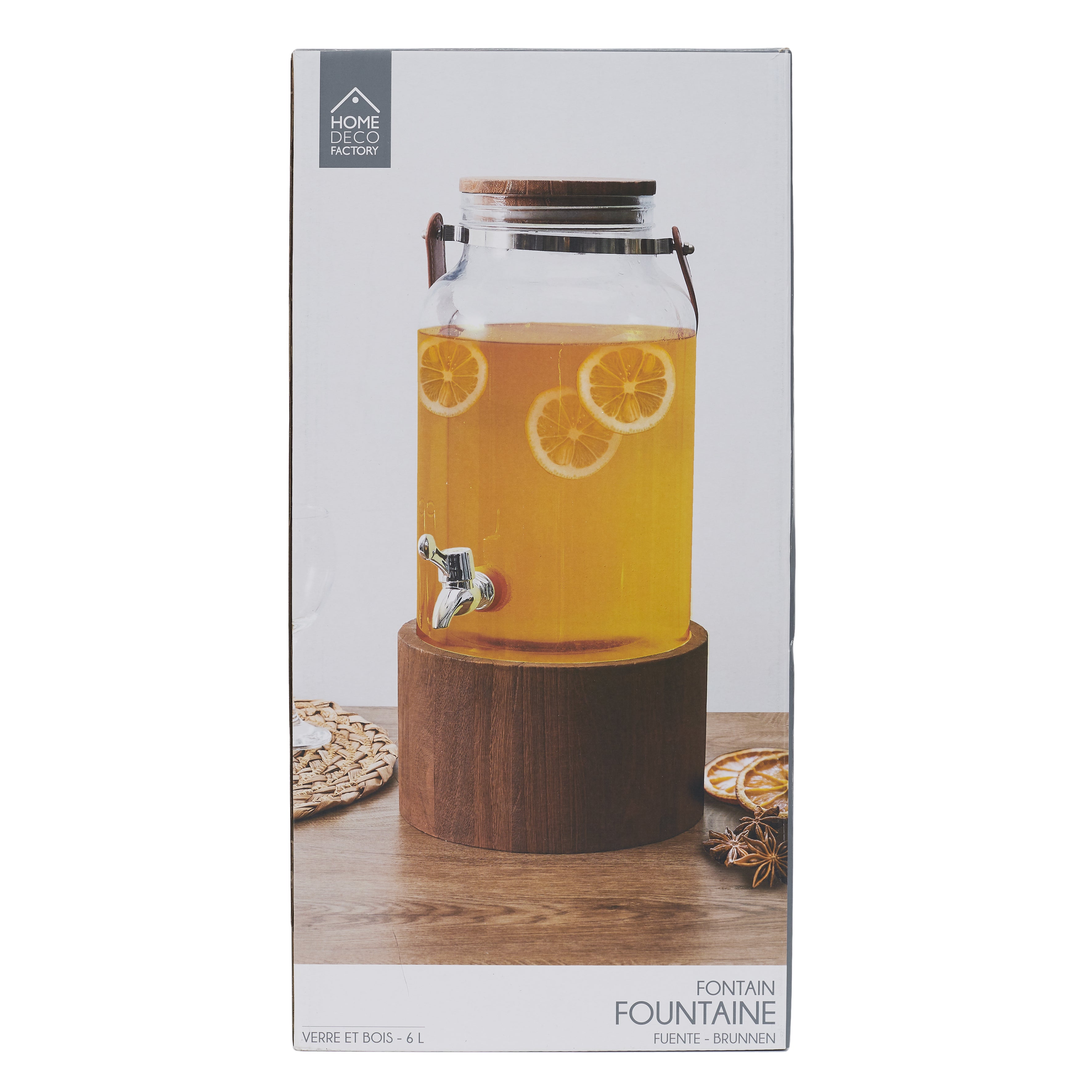 FONTAINE 6L SUPPORT BOIS ET ANSE