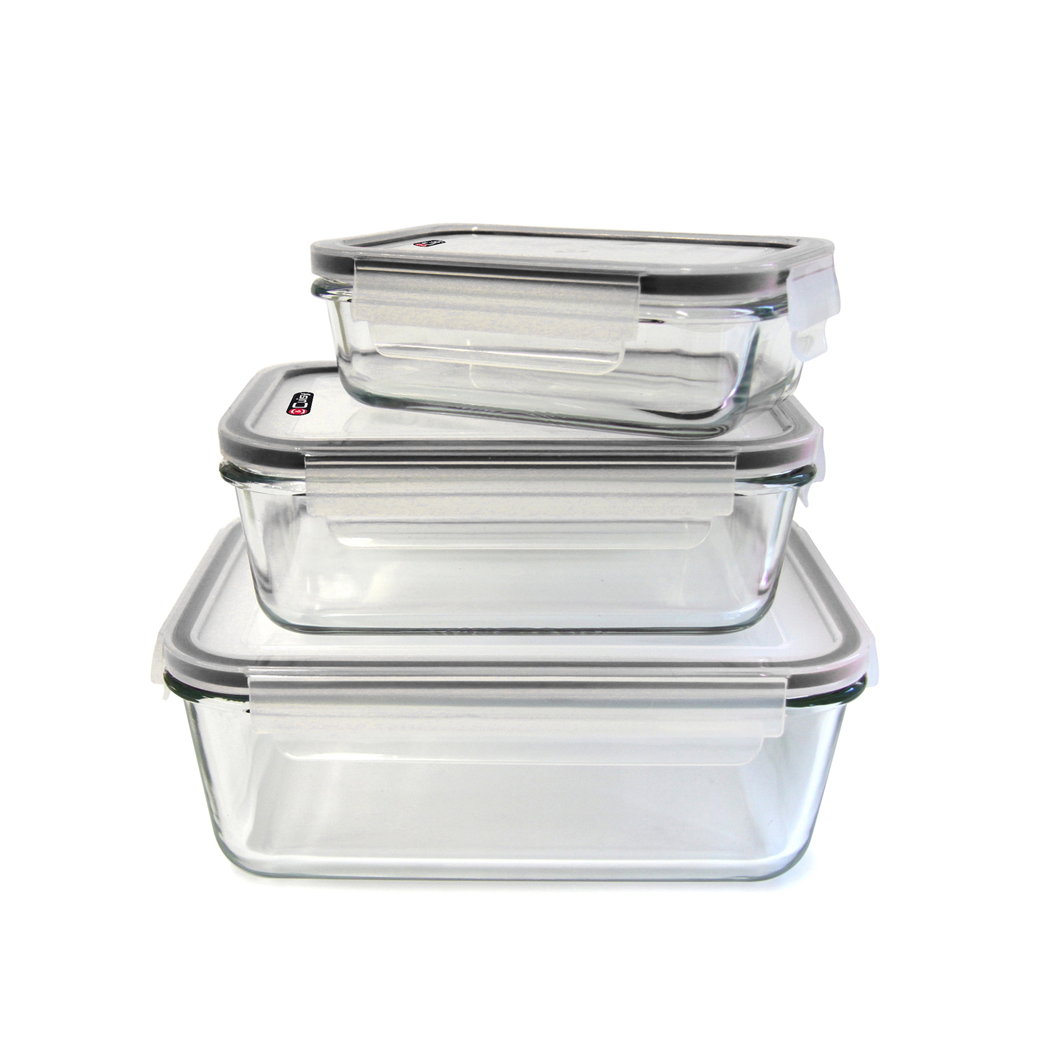 PLAT EN VERRE FOUR AVEC COUV HERMETIQUE X3