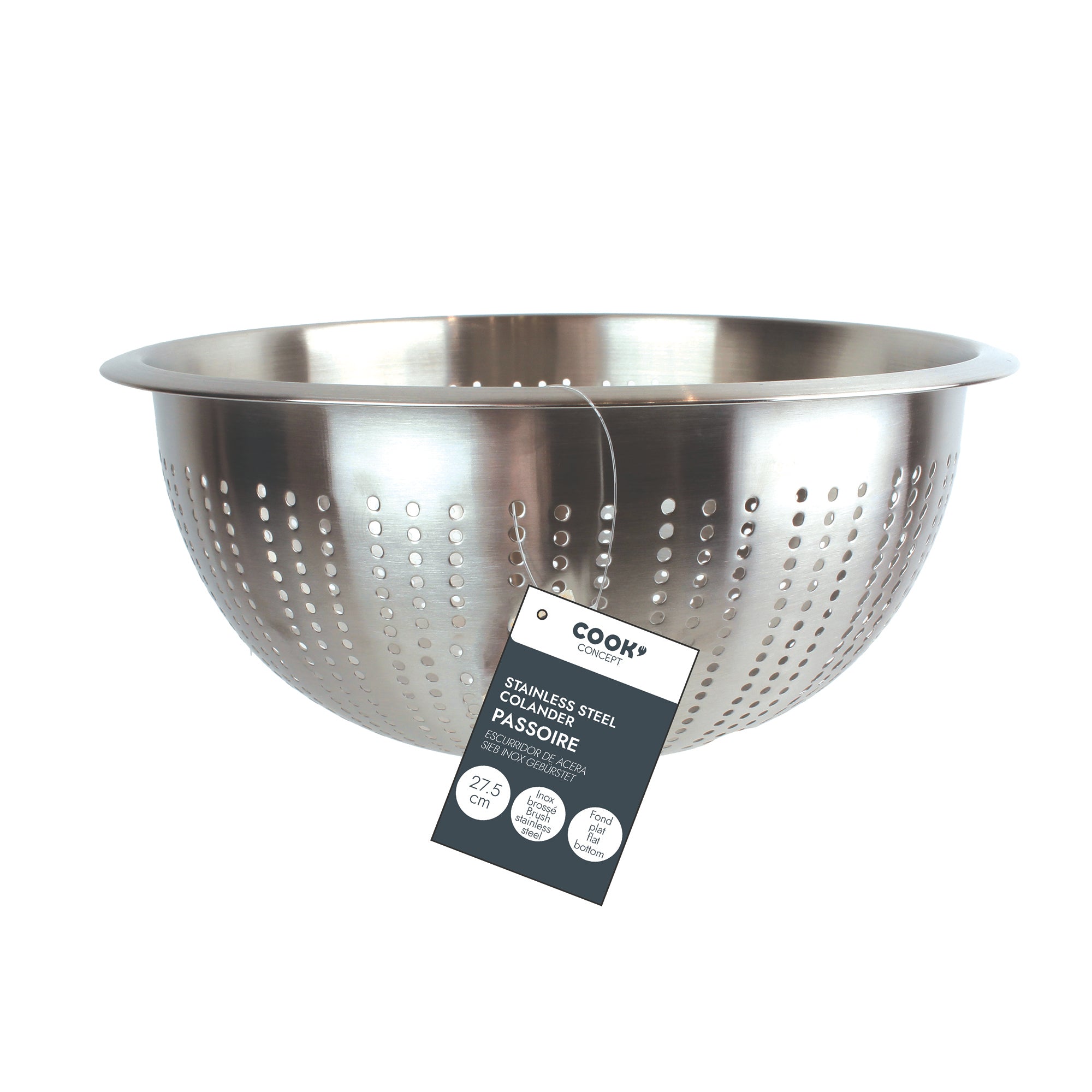 PASSOIRE INOX BROSSE 27.5CM