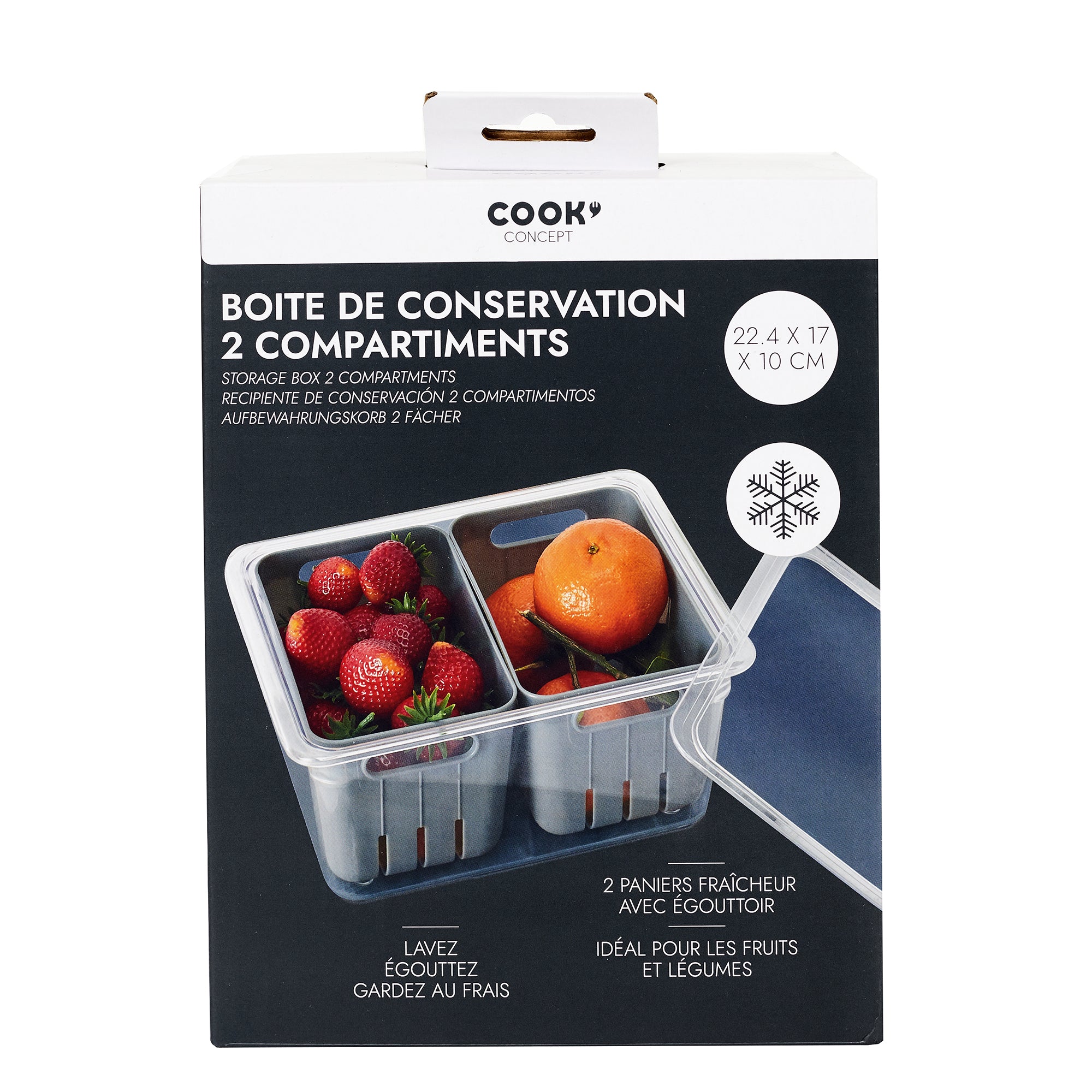 BOITE DE CONSERVATION 2 COMPARTIMENTS