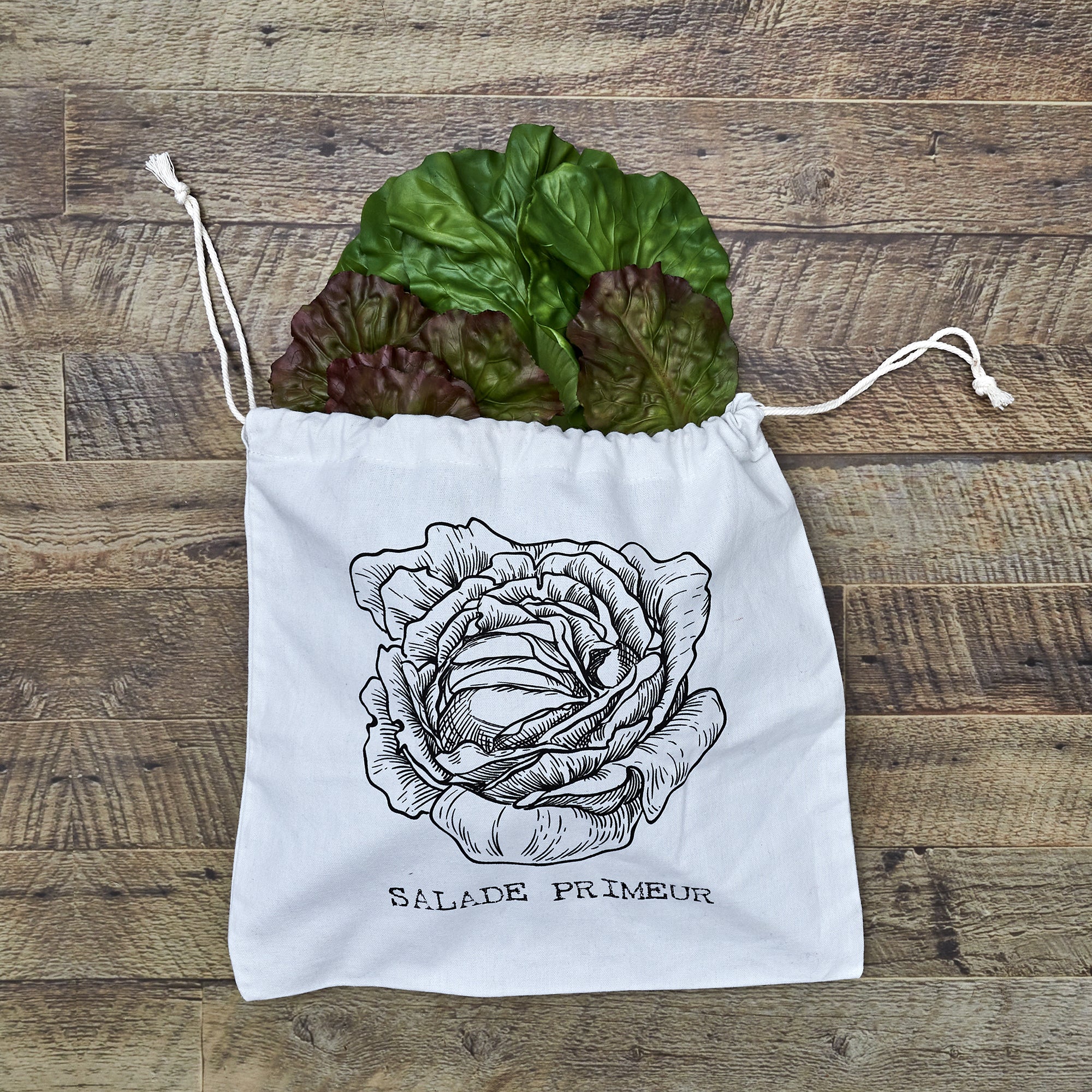 SAC DE CONSERVATION SALADE EN COTON 35X35CM