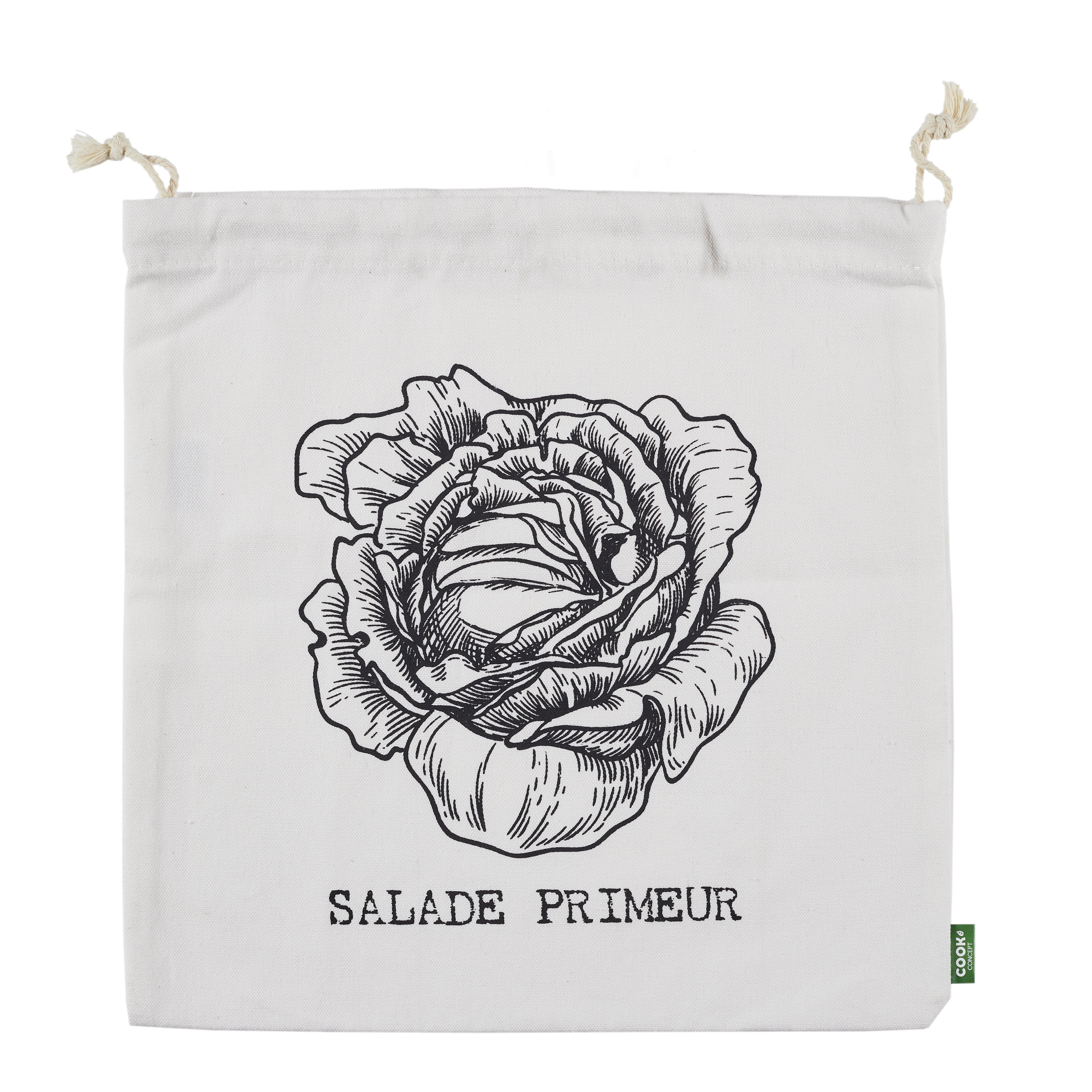 SAC DE CONSERVATION SALADE EN COTON 35X35CM