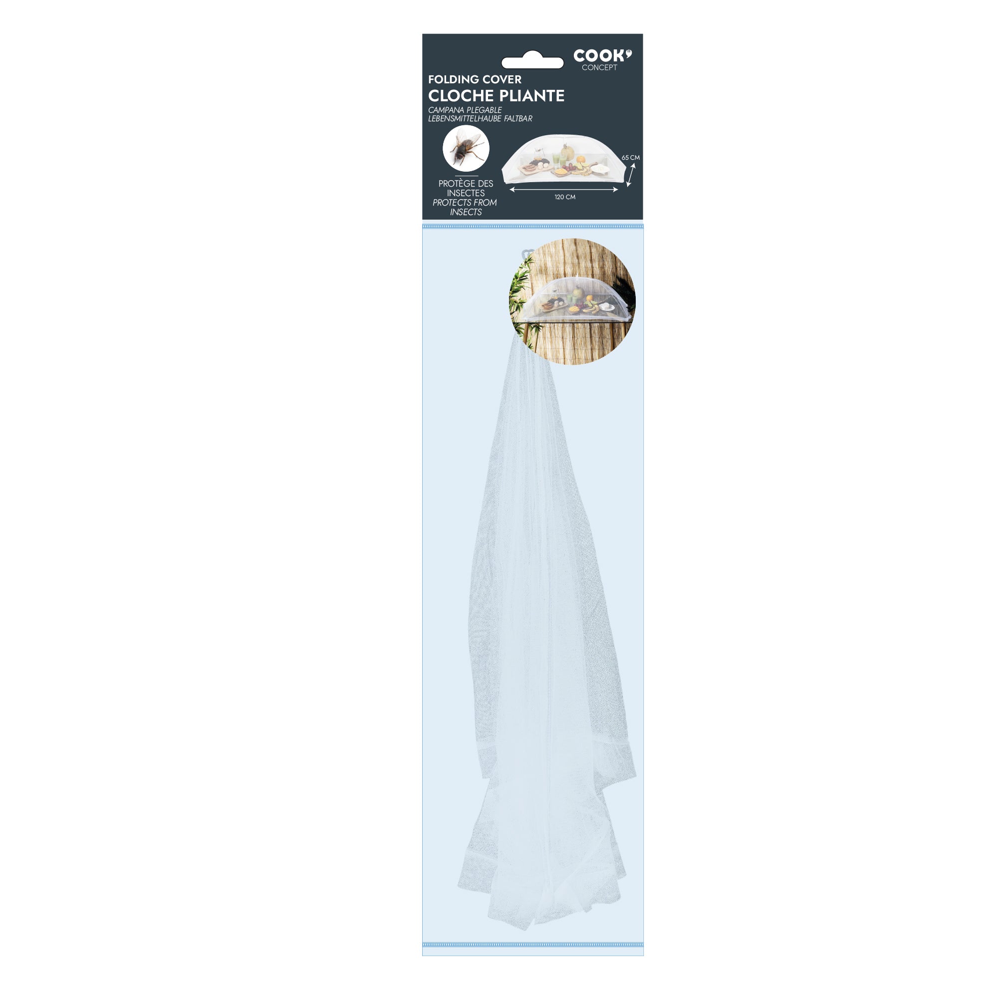 CLOCHE MOUSTIQUAIRE RETRACTABLE 120X65CM