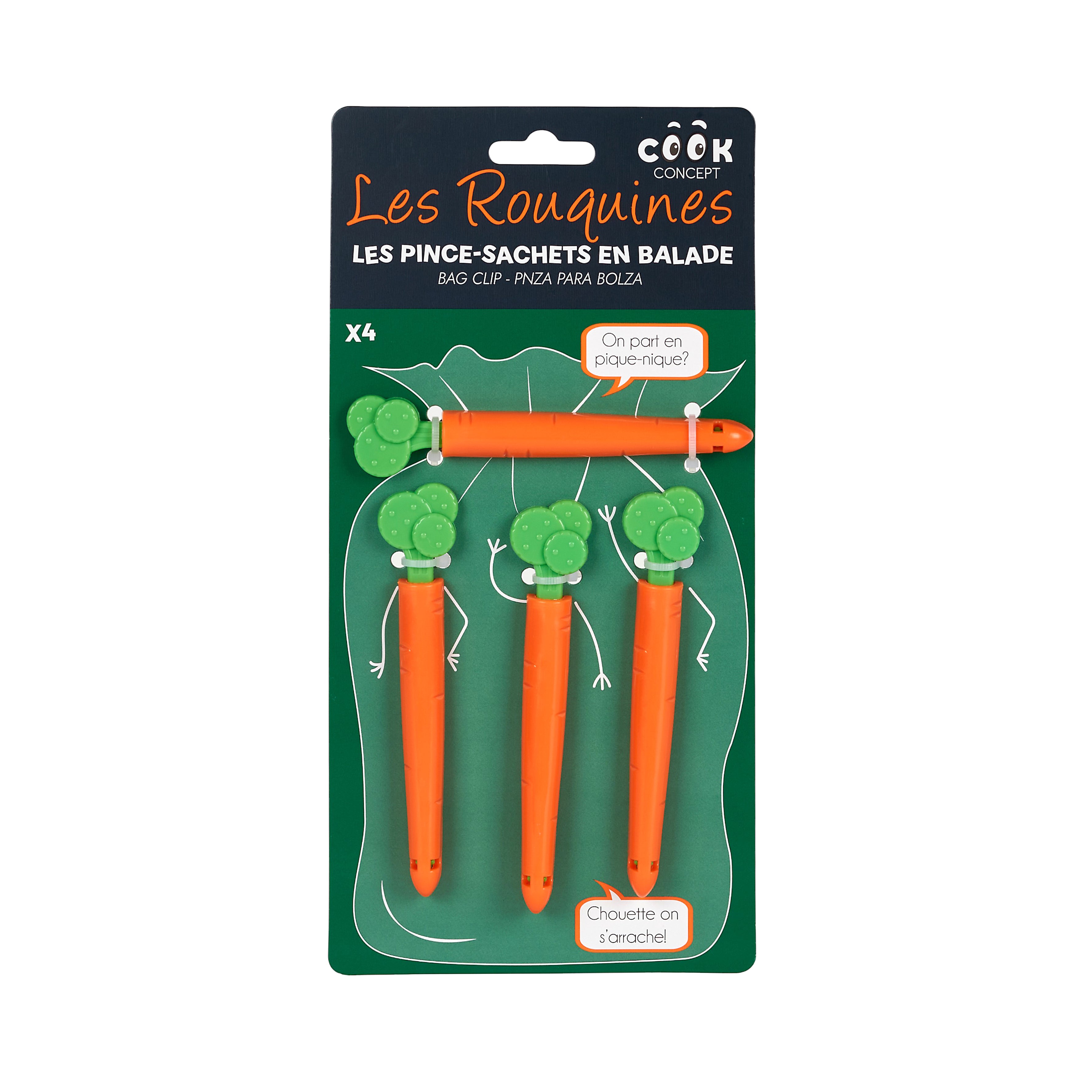 PINCE FERME SACHET CAROTTES X4