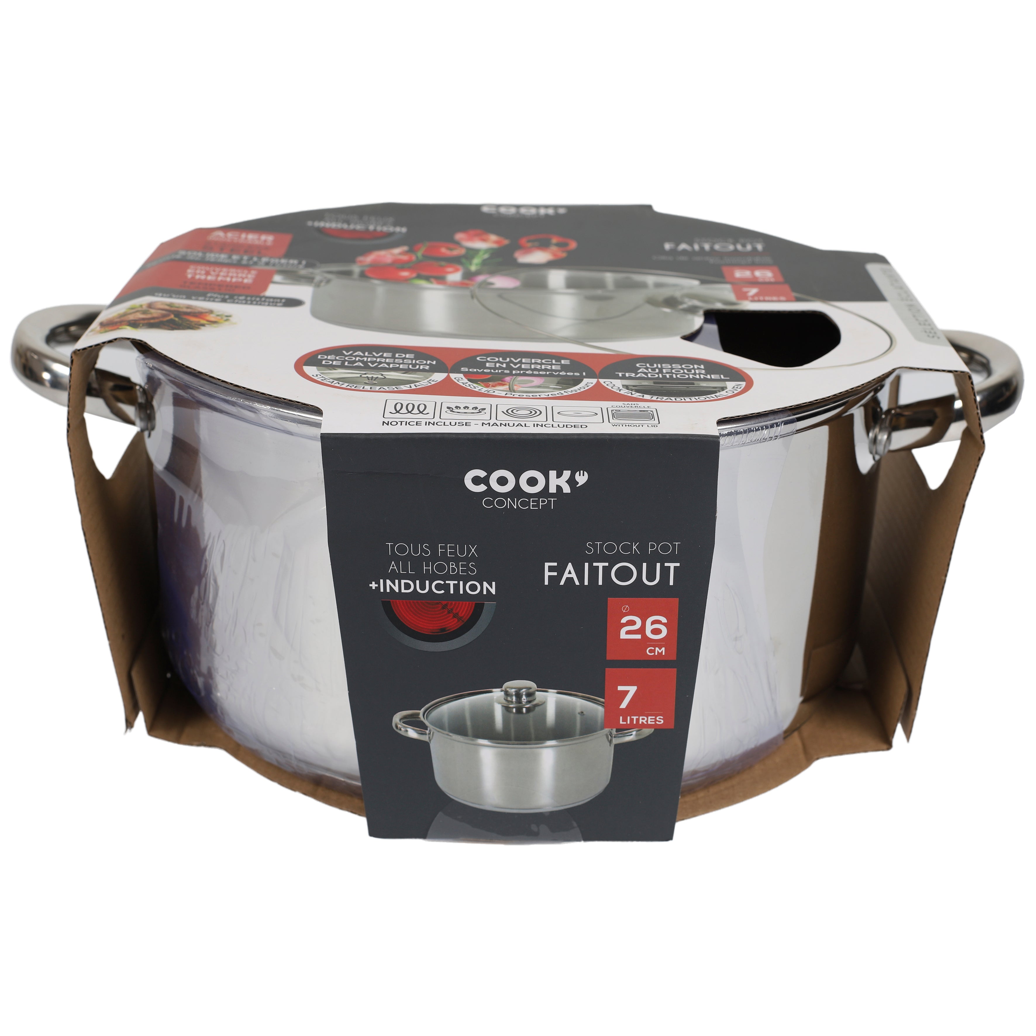 FAITOUT METAL AVEC COUVERCLE INDUCTION 7L