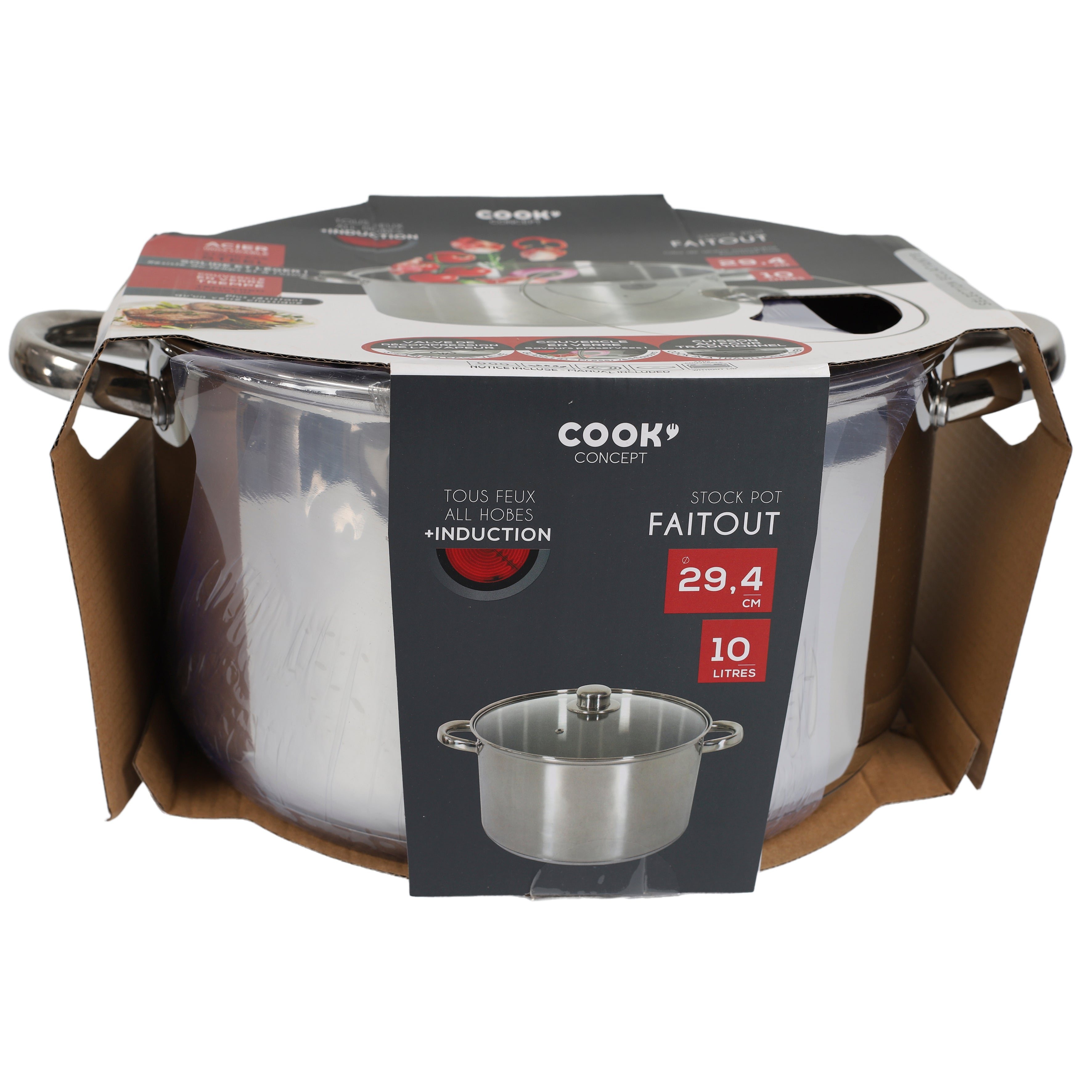 FAITOUT METAL AVEC COUVERCLE INDUCTION 10L