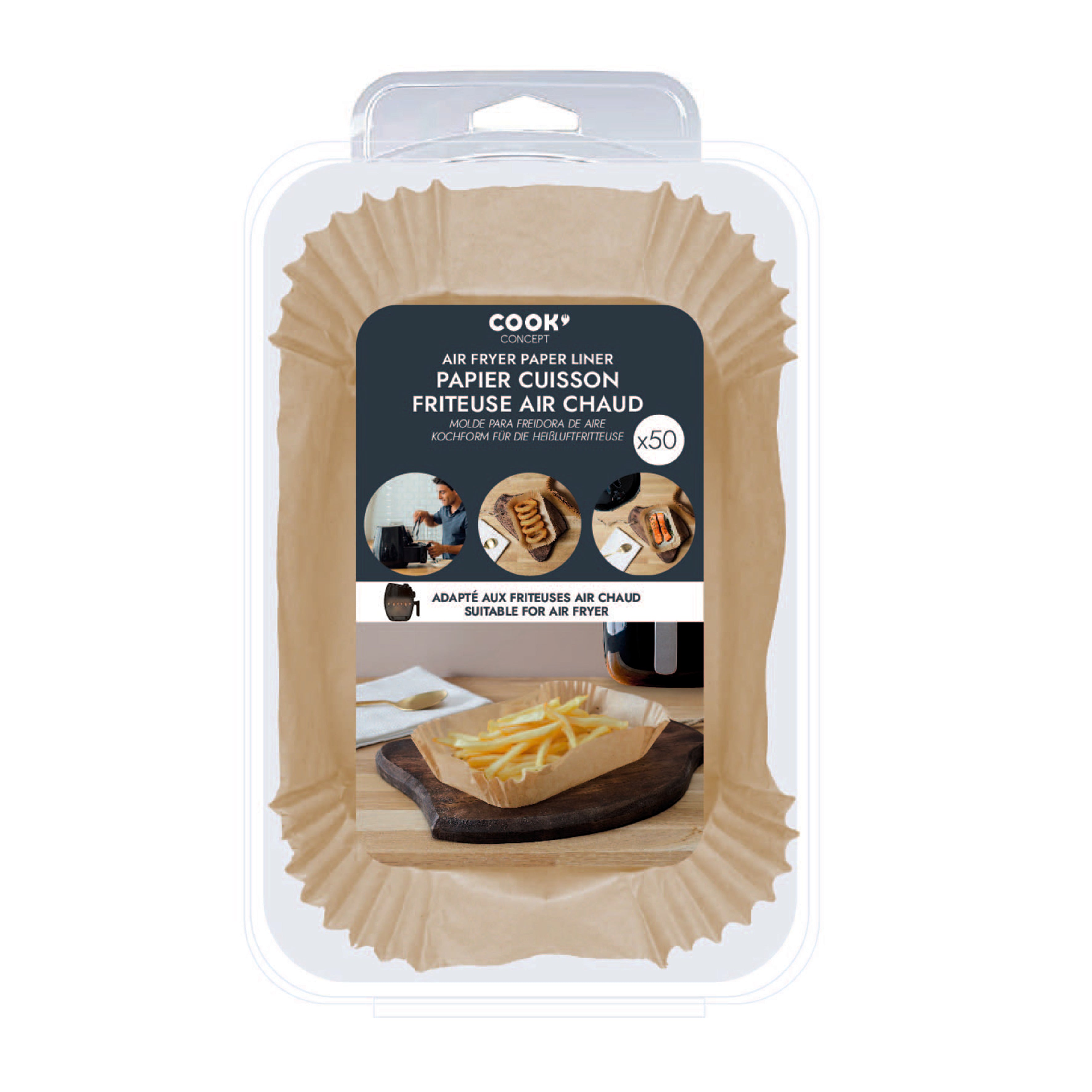 PAPIER DE CUISSON FRITEUSE A AIR X50 20.5X14CM