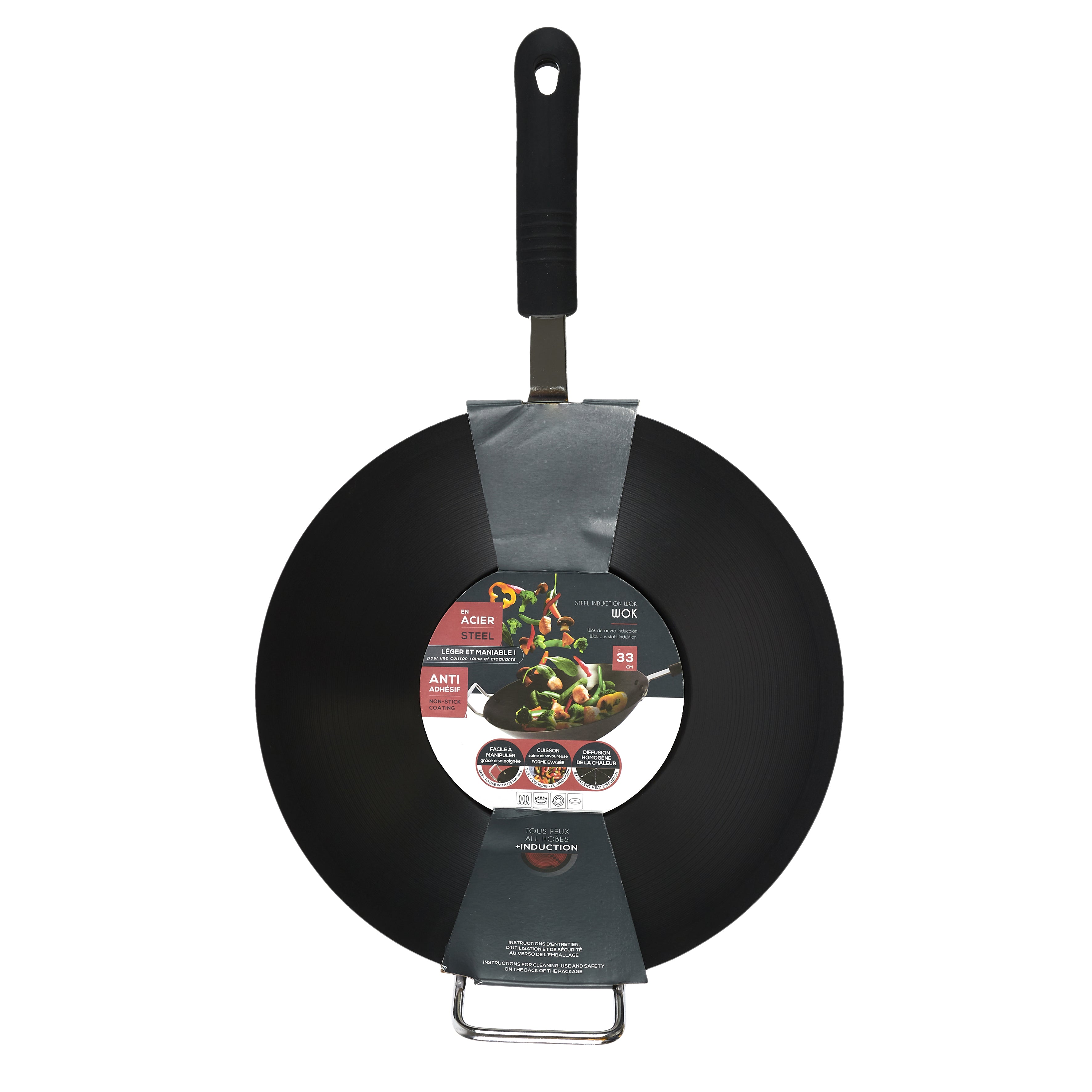 WOK ACIER TOUS FEUX 33CM