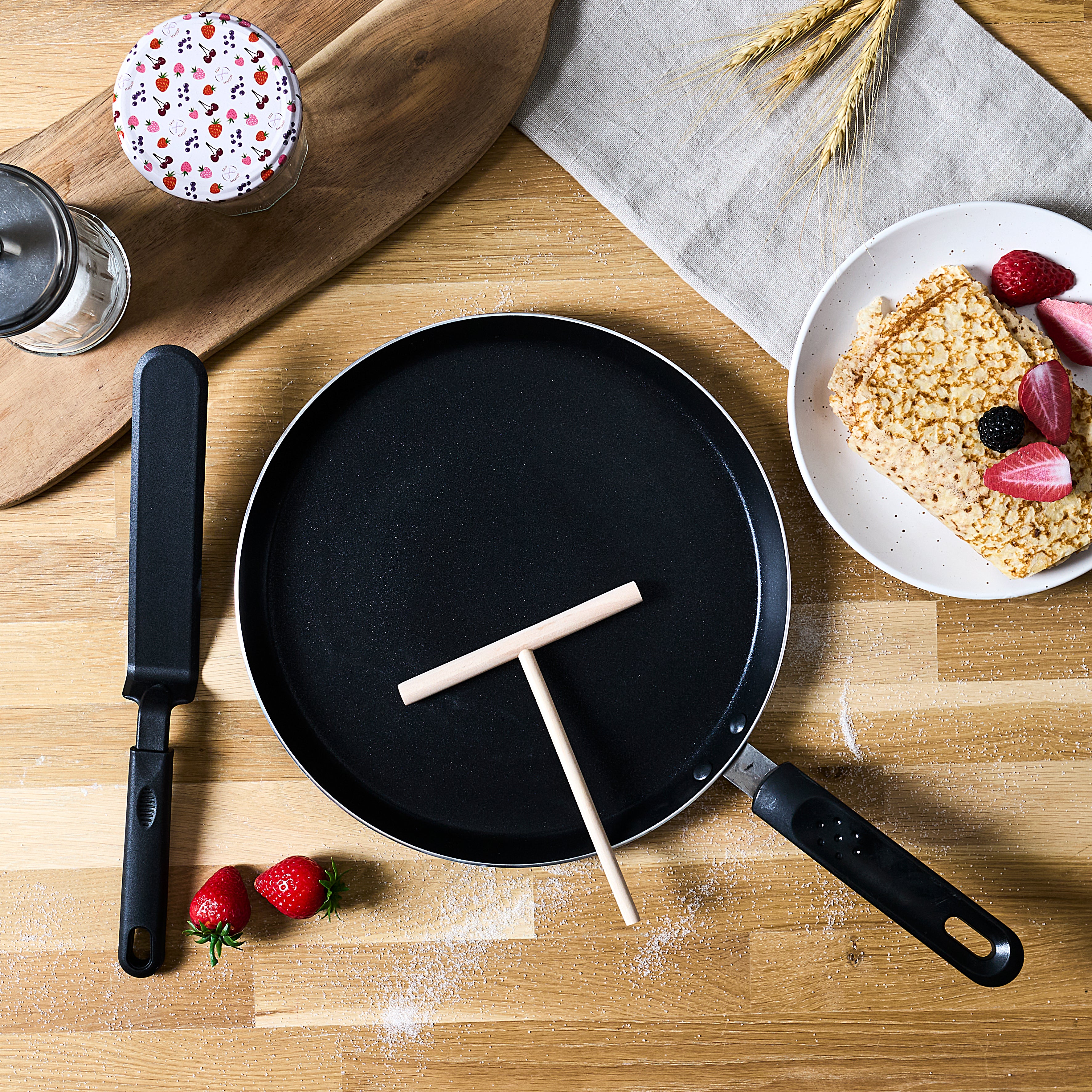 COFFRET CREPIERE NOIRE INDUCTION 28CM USTENSIL