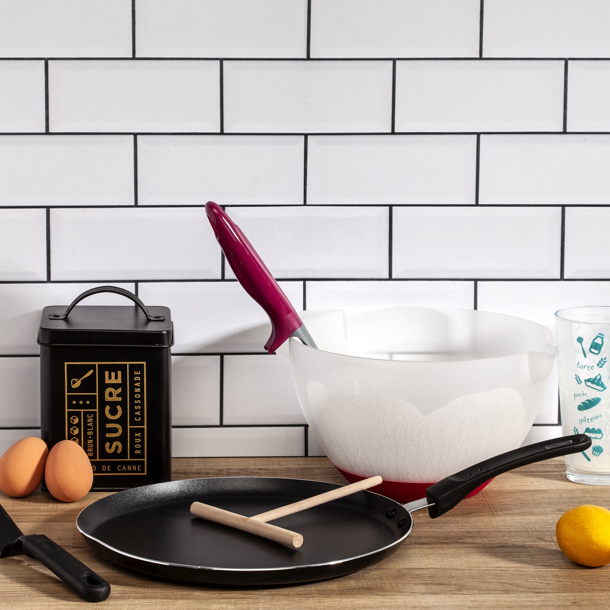 COFFRET CREPIERE NOIRE INDUCTION 28CM USTENSIL