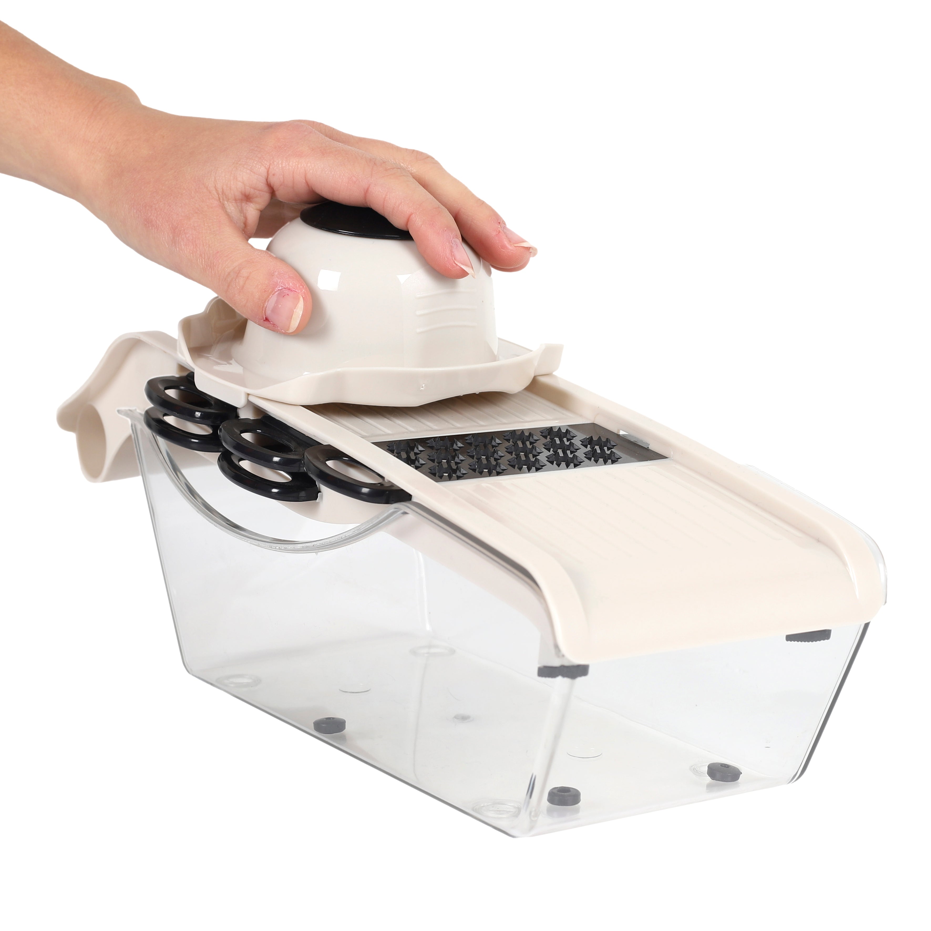 MANDOLINE AVEC RESERVOIR 5 ACCESSOIRES