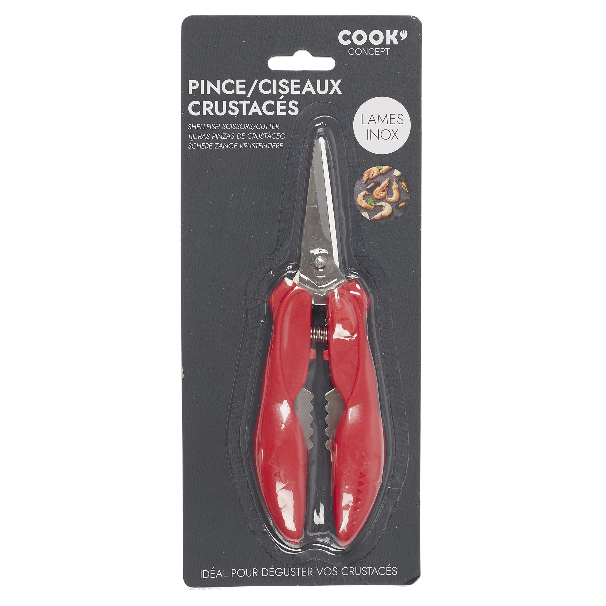 CISEAUX PINCE A CRUSTACES ROUGE