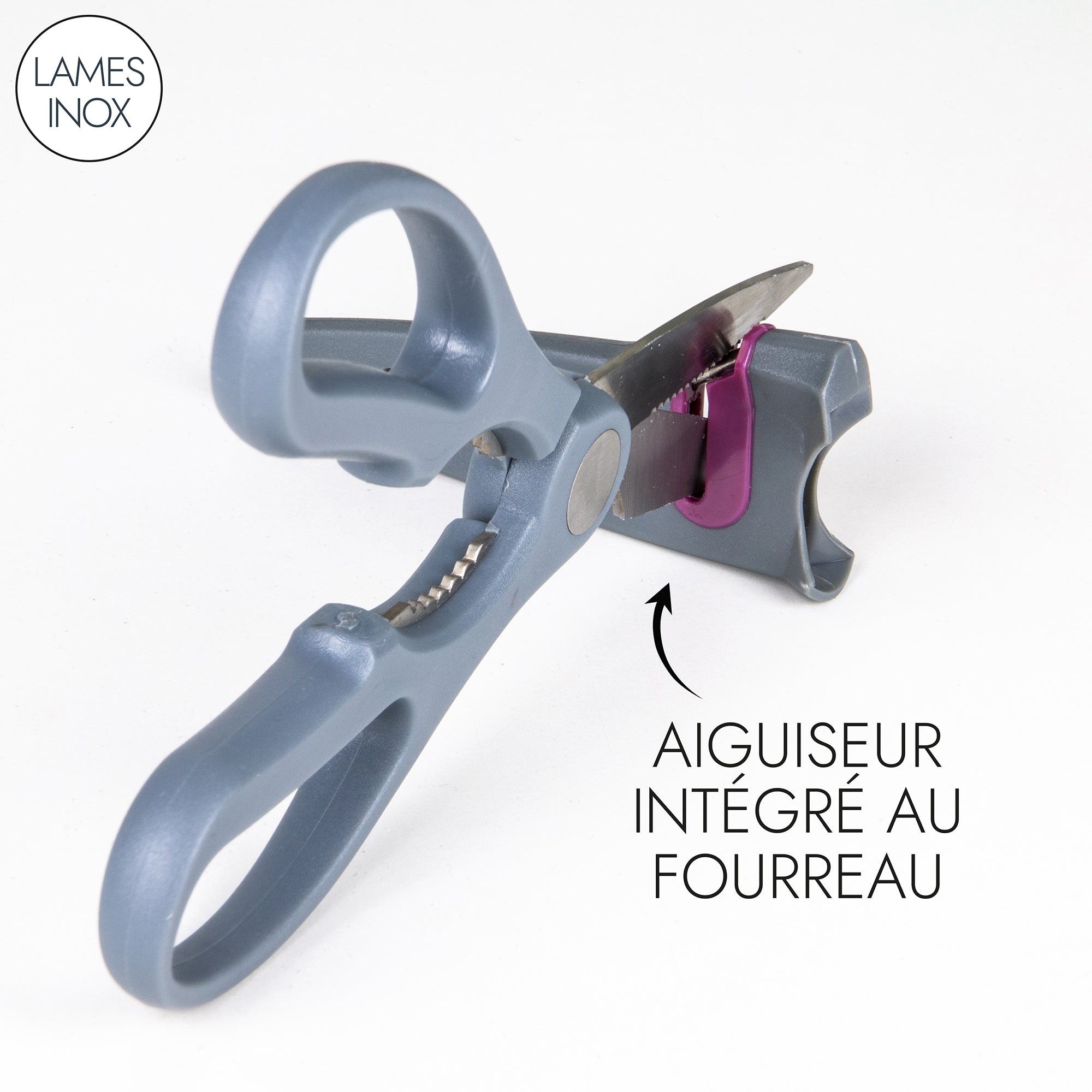 CISEAUX AVEC FOURREAU AIGUISEUR