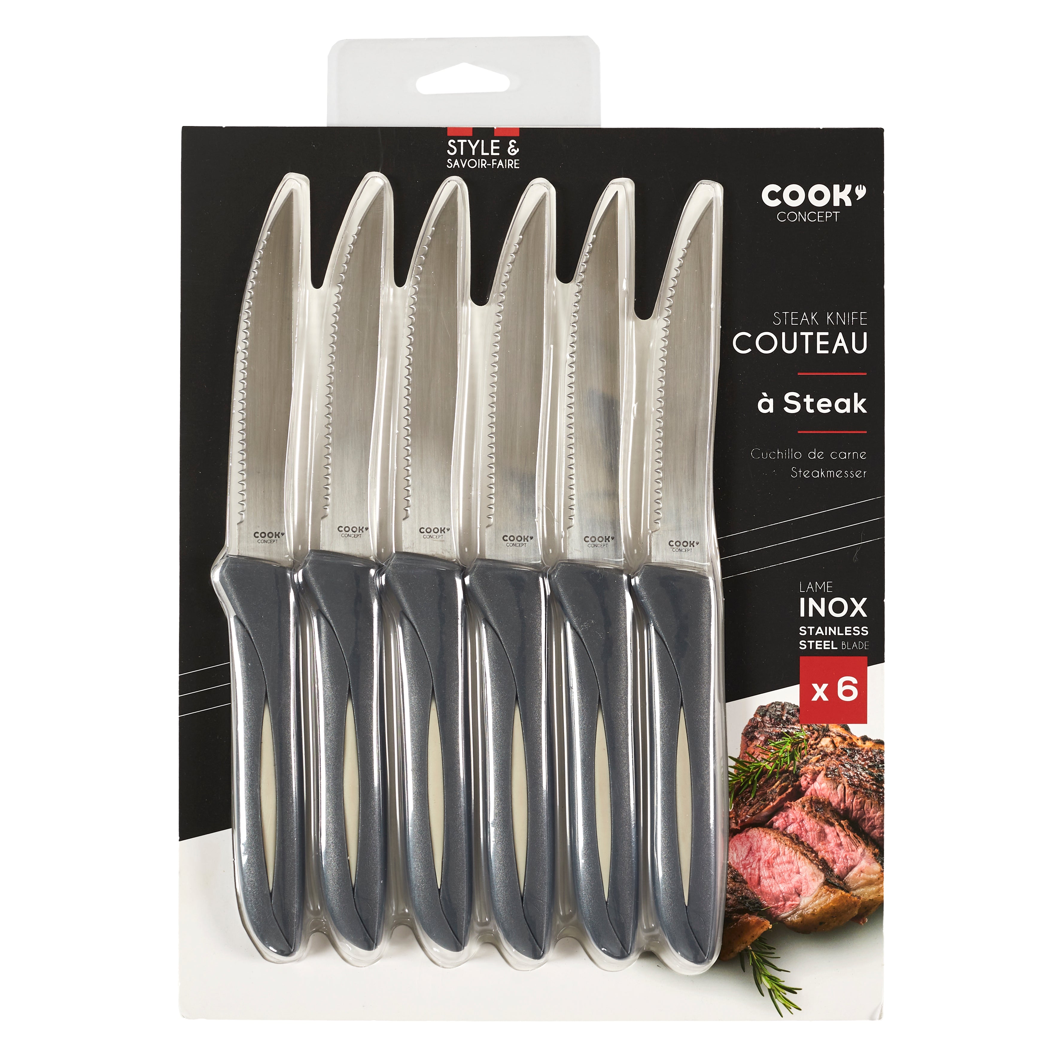 COUTEAU A STEAK X6
