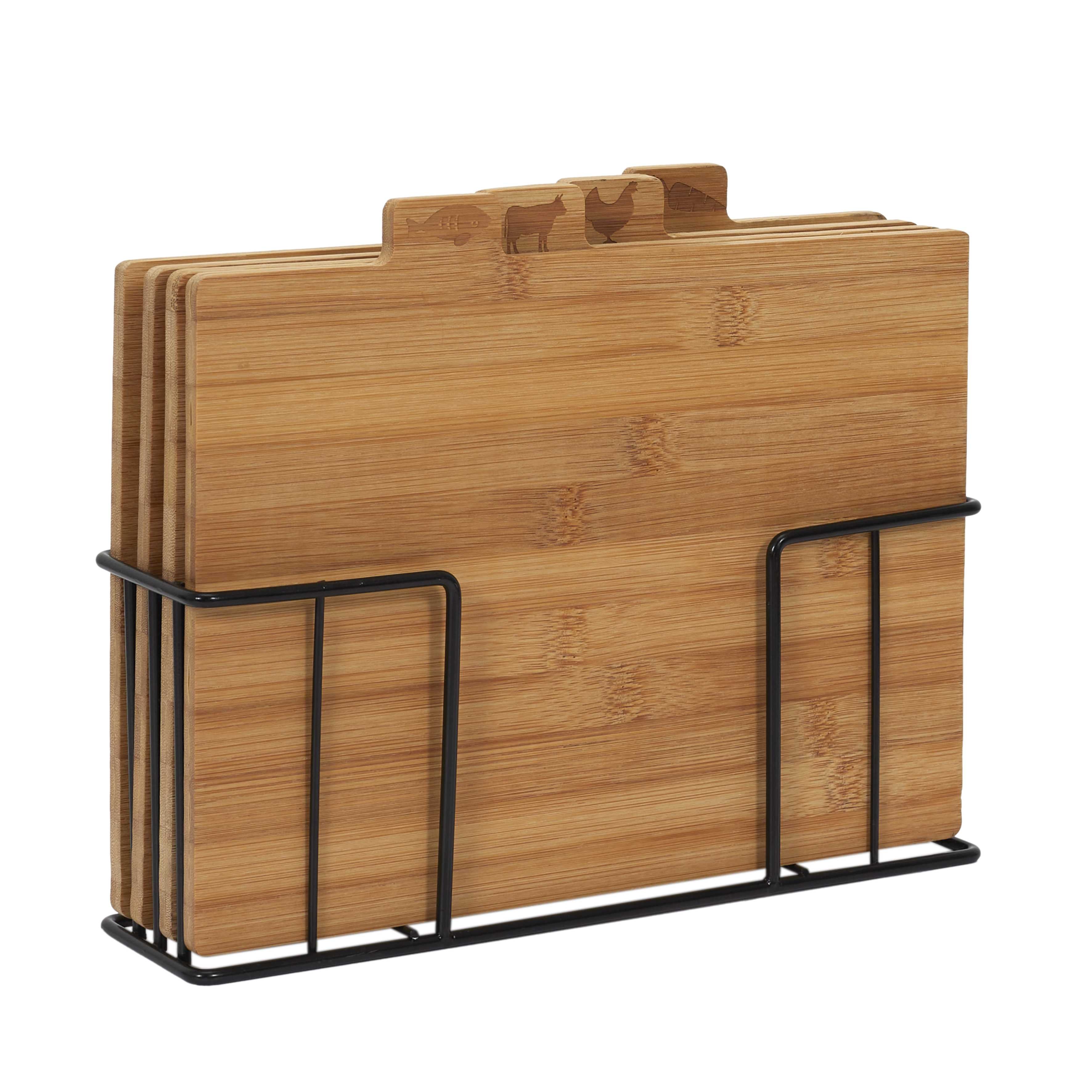 PLANCHE A DECOUPER BAMBOU X4 AVEC SOCLE METAL
