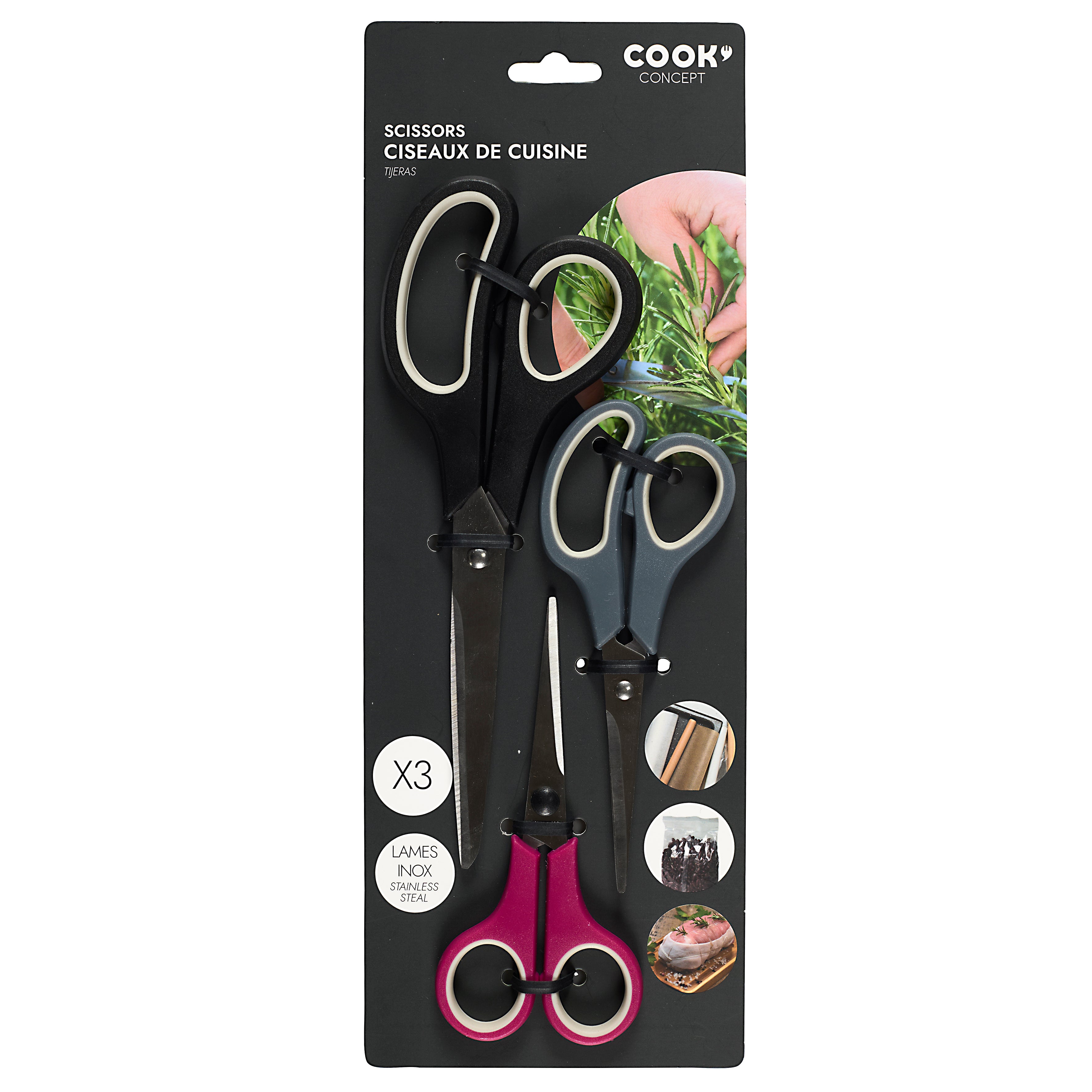 PAIRE DE CISEAUX X3 14 17 21CM