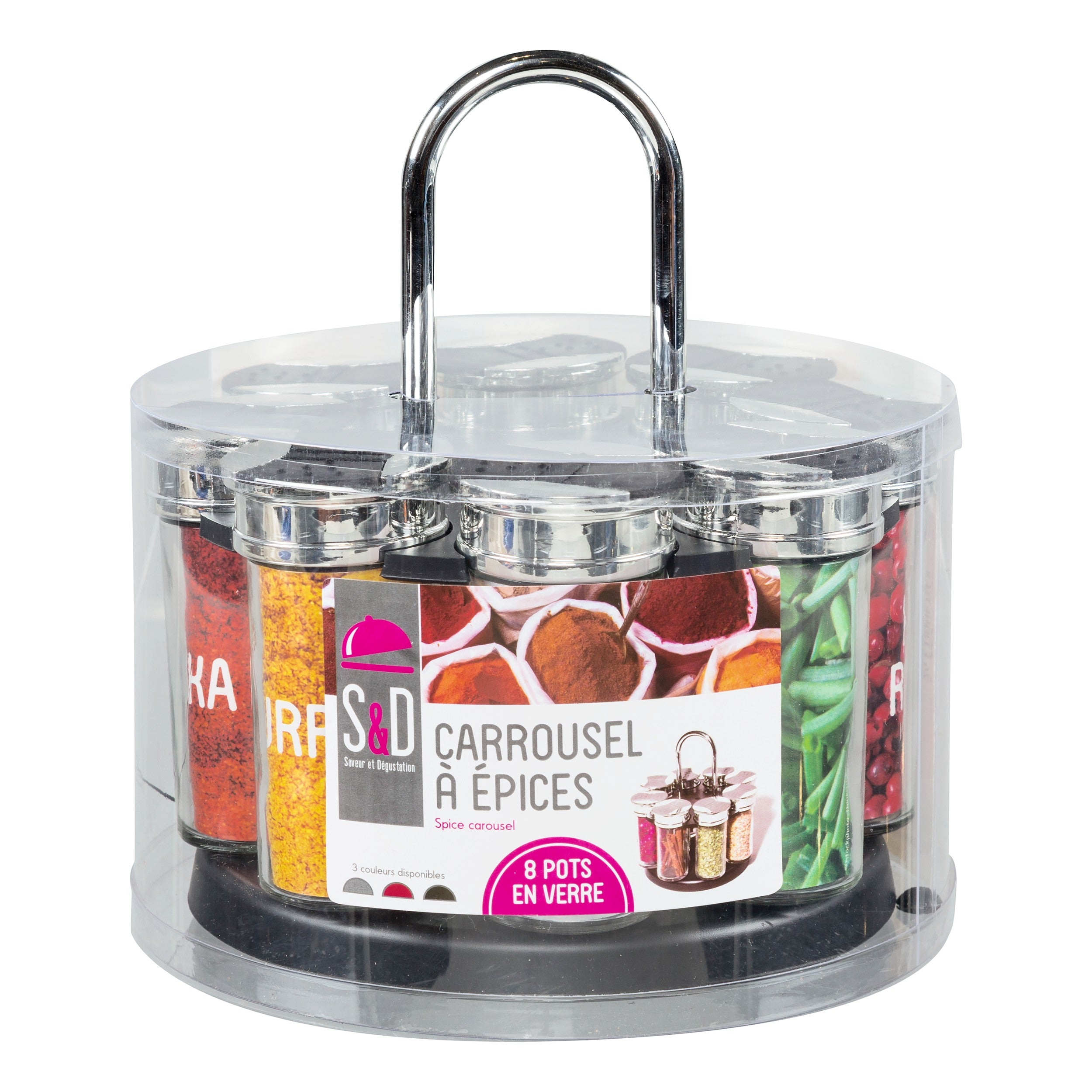CARROUSEL EPICES 8 POTS COUVERCLE PLASTIQUE