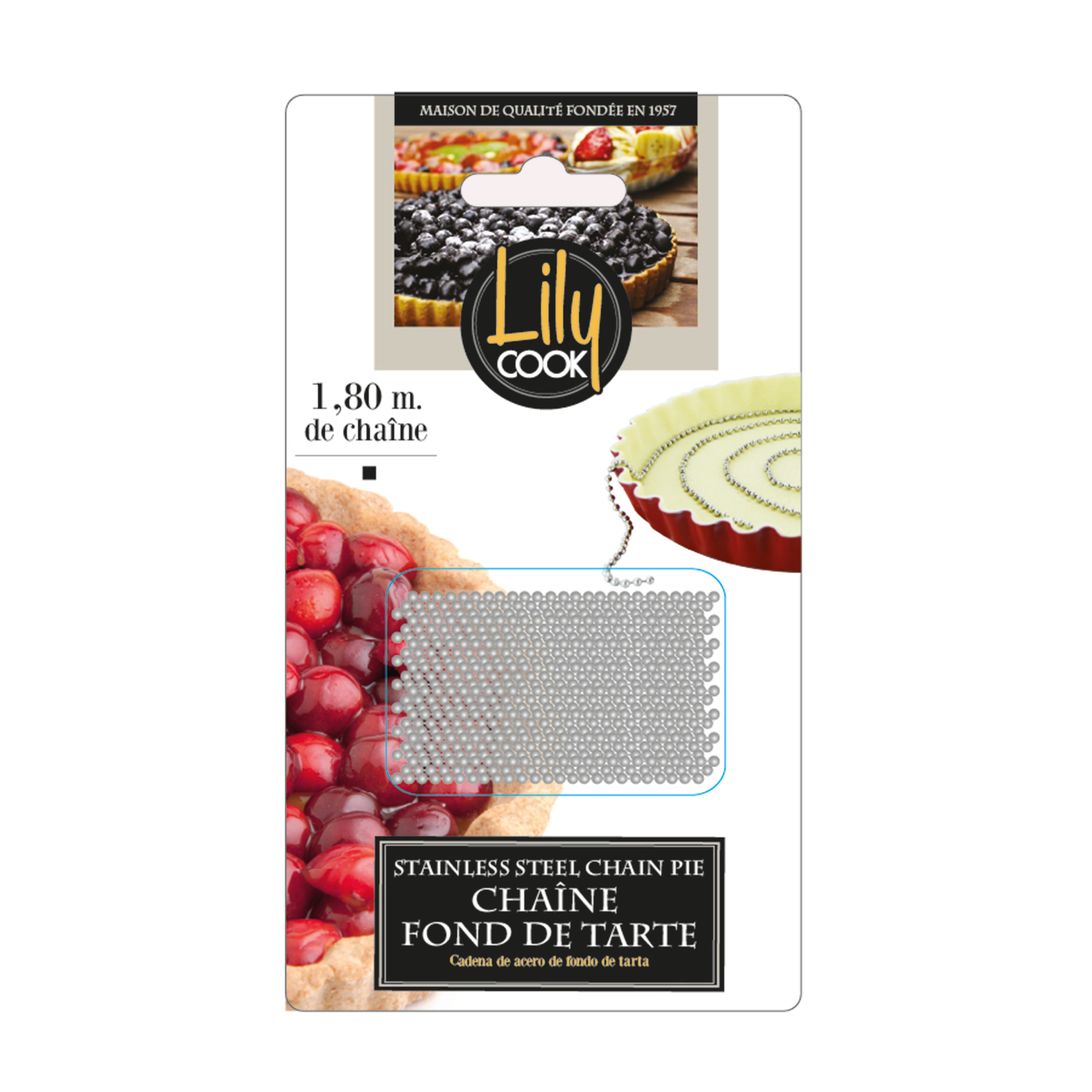 CHAINE DE FOND DE TARTE EN INOX 180CM