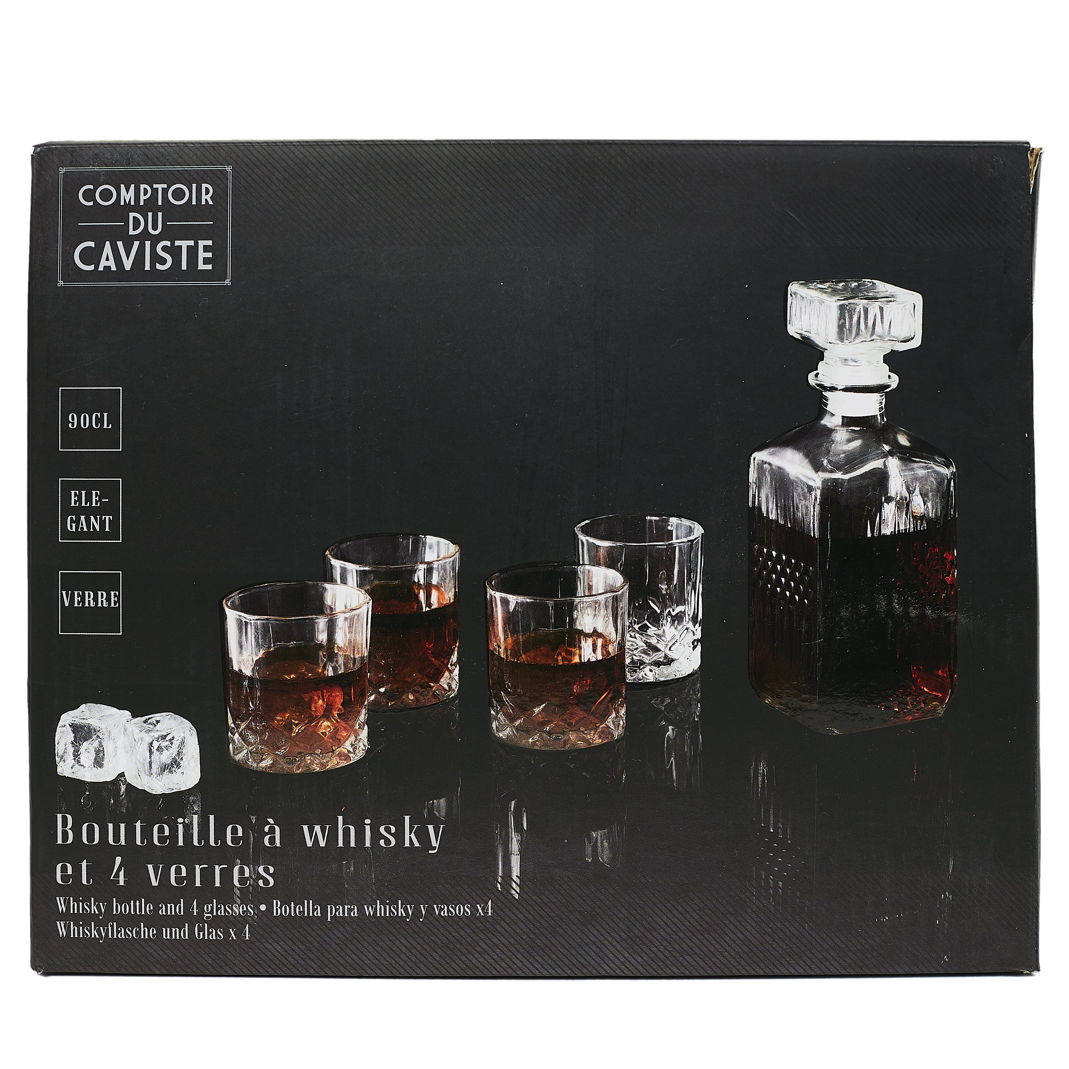 COFFRET CARAFE A WHISKY ET VERRE X4