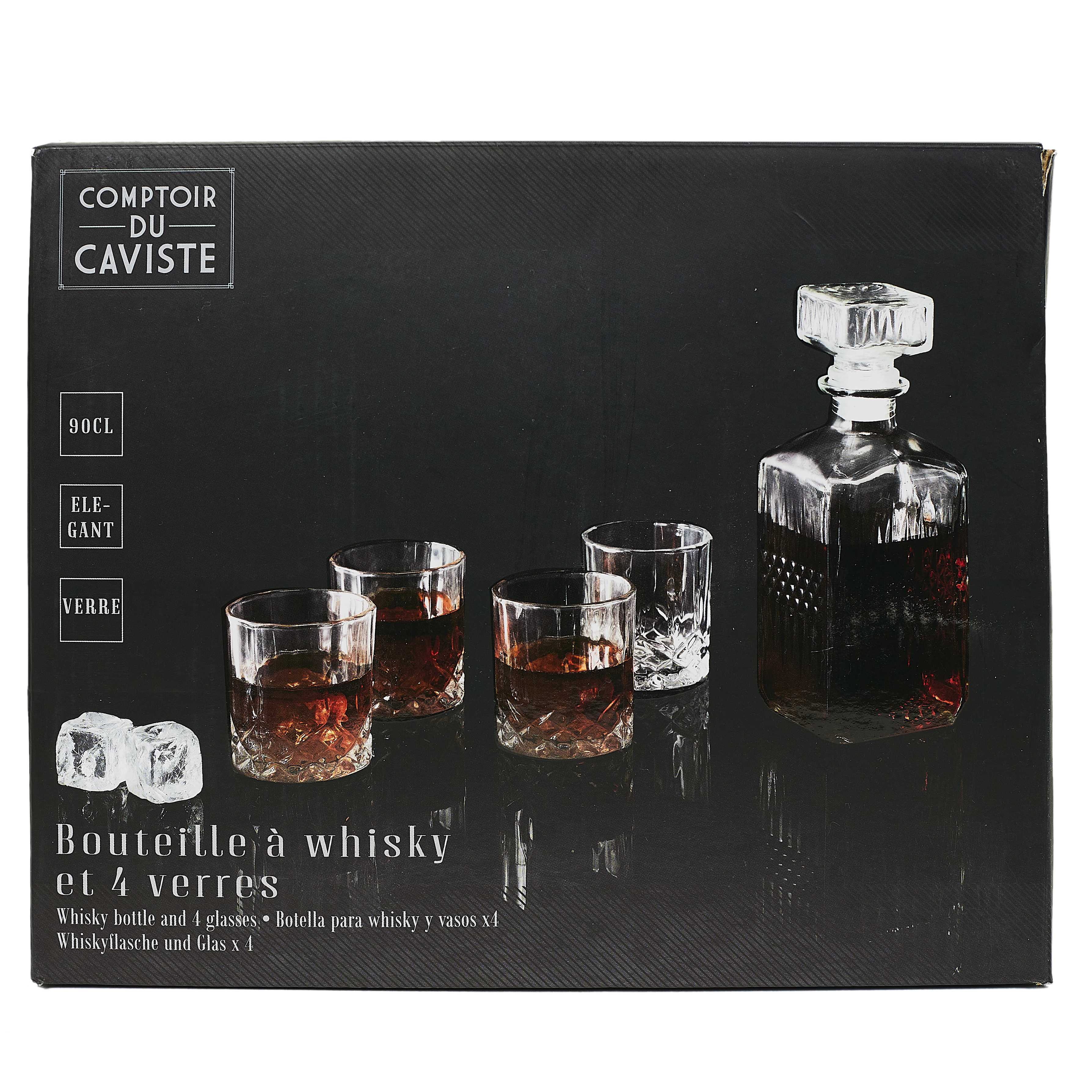 COFFRET CARAFE A WHISKY ET VERRE X4