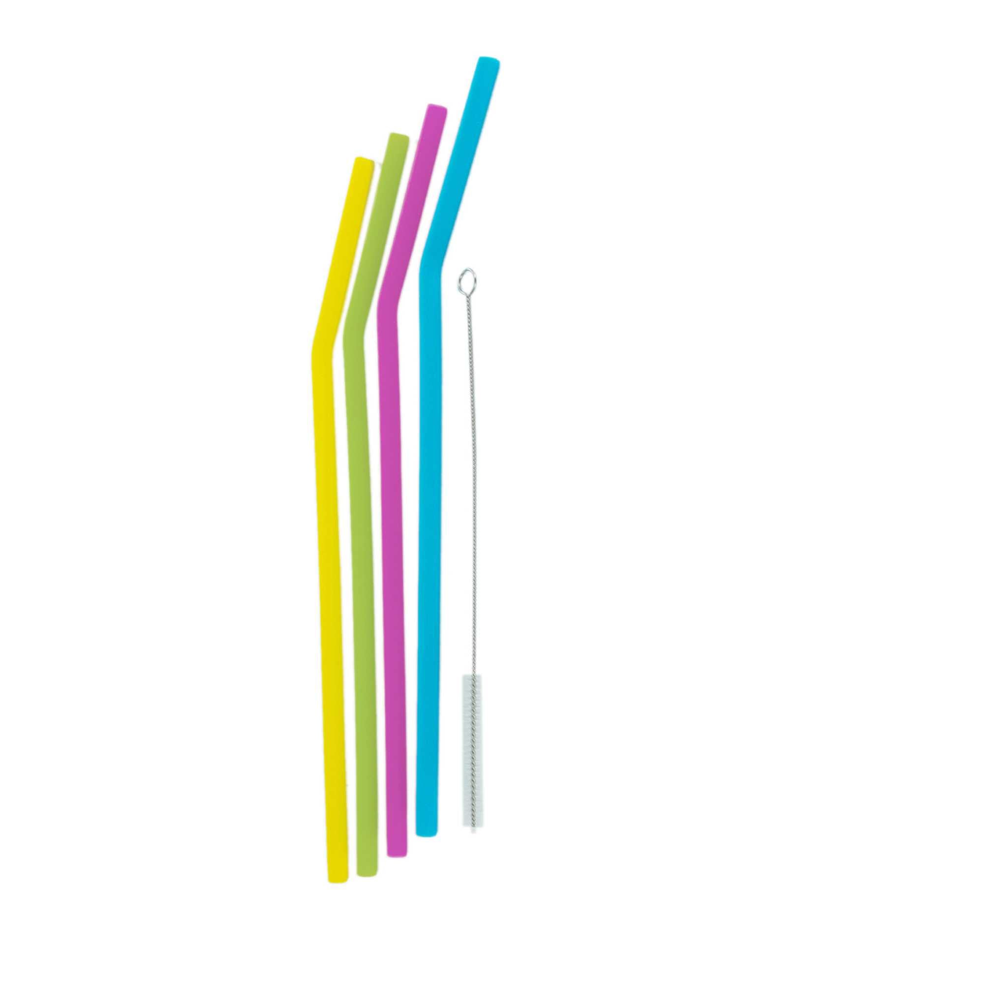 PAILLE EN SILICONE COLOREE X4