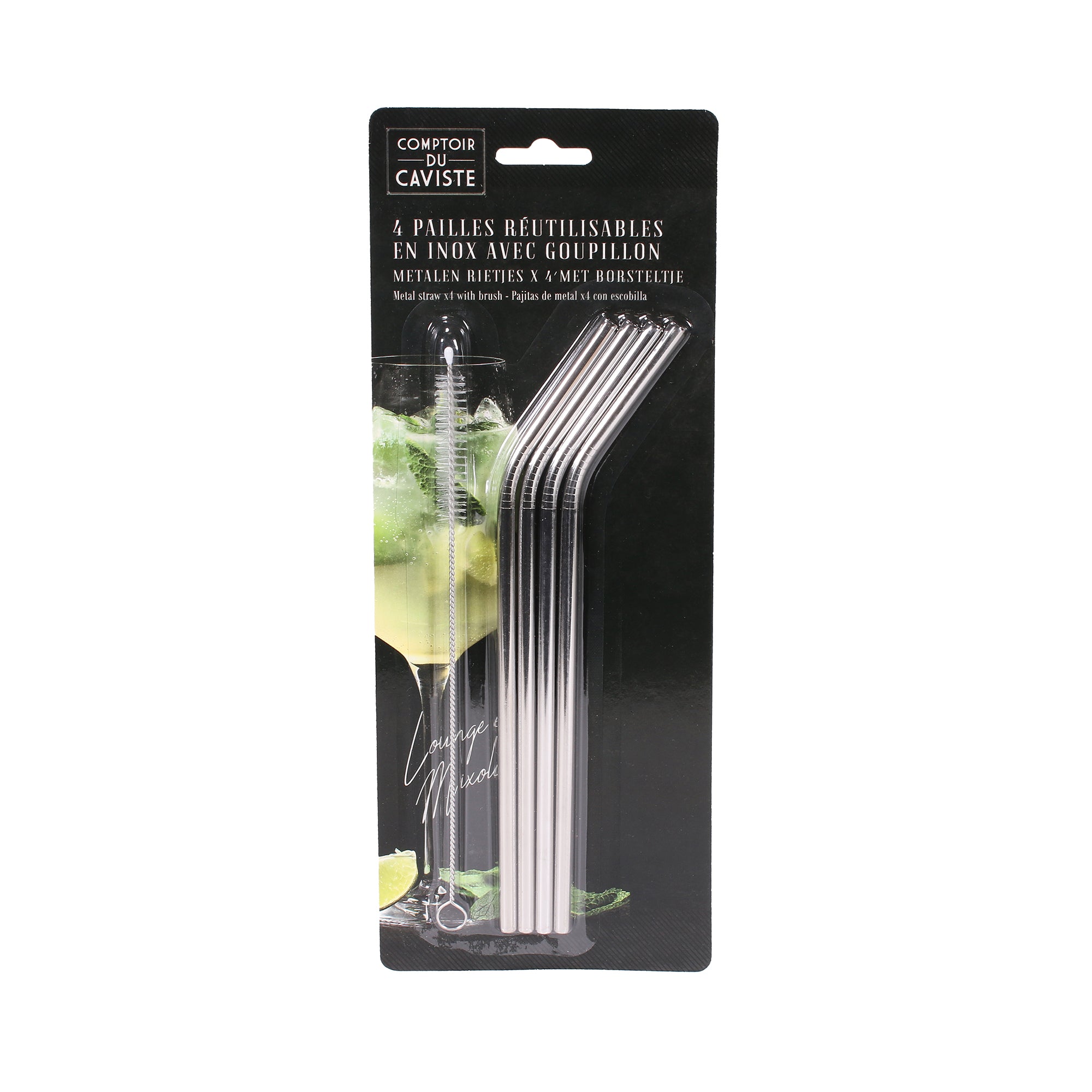 PAILLE INOX X4 AVEC GOUPILLON