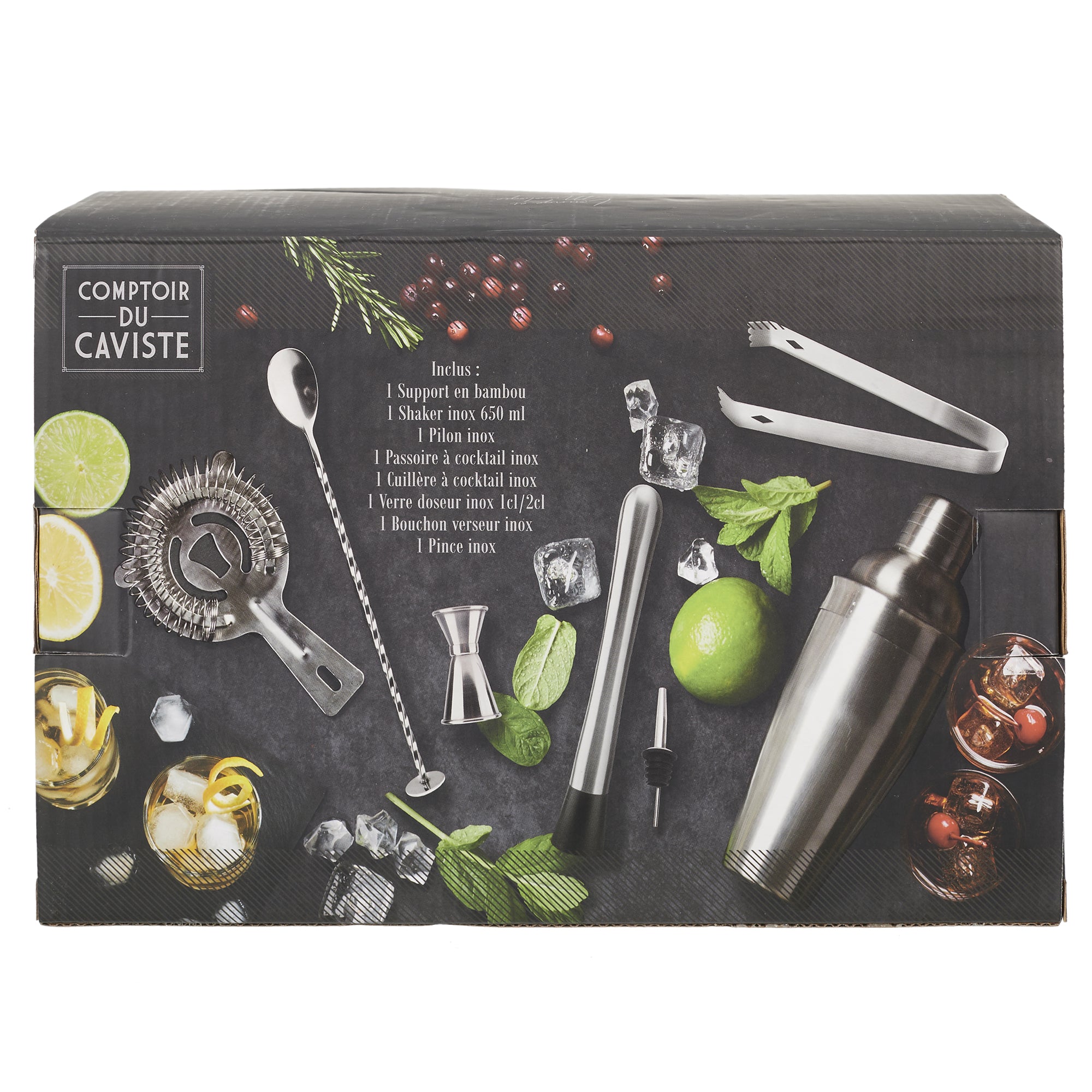COFFRET A COCKTAIL SUPPORT BAMBOU