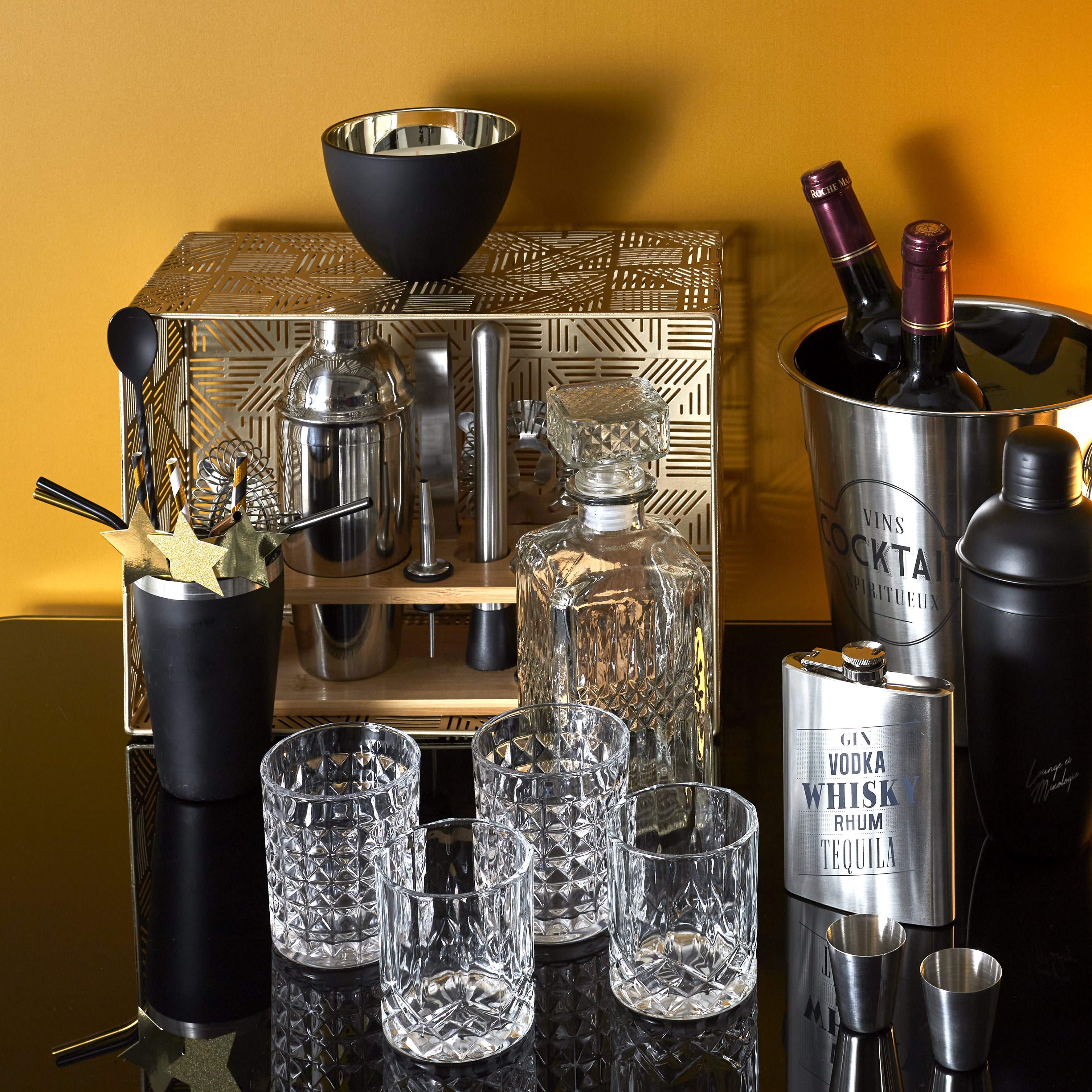 COFFRET A COCKTAIL SUPPORT BAMBOU