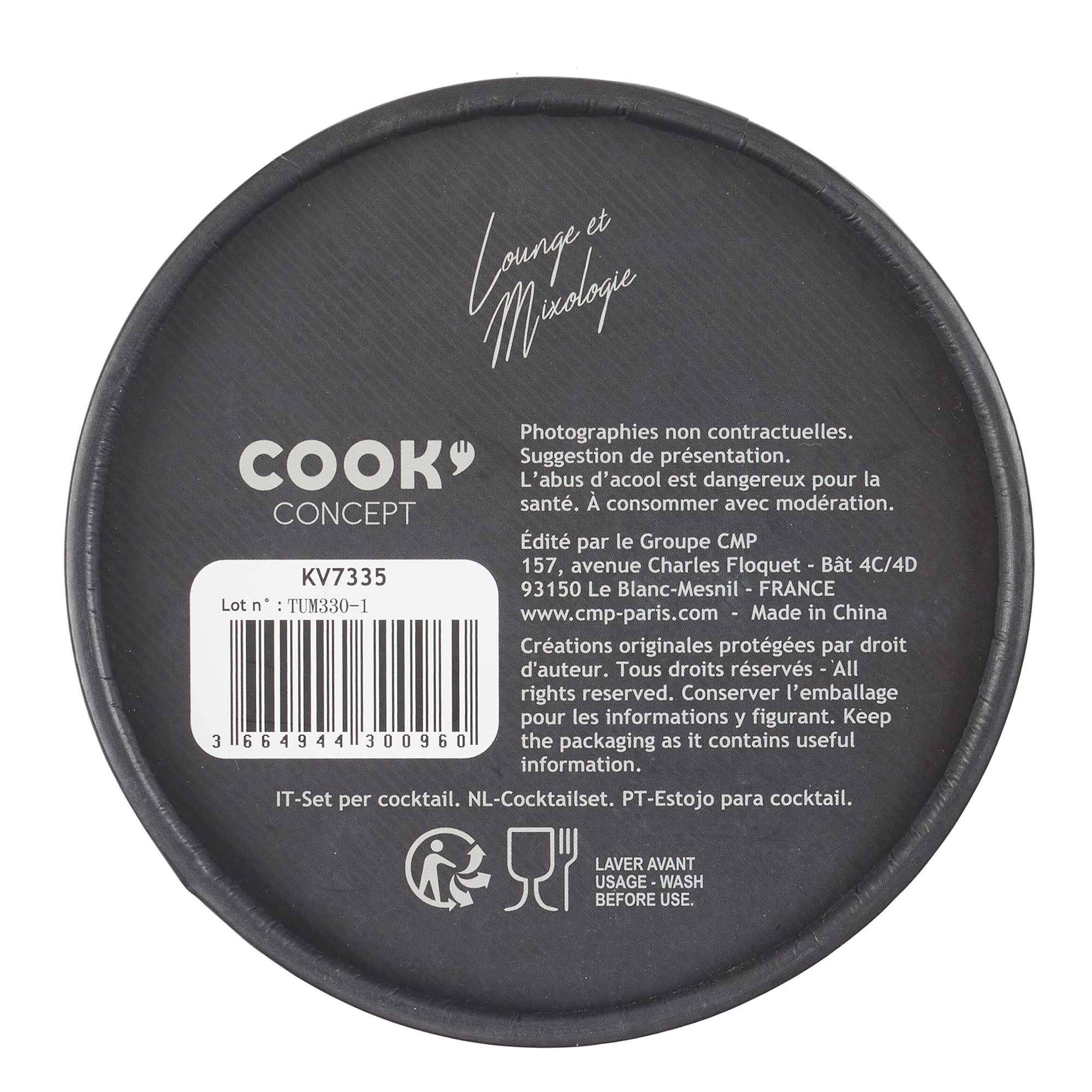 COFFRET A COCKTAIL 4 ACCESSOIRES NOIRS