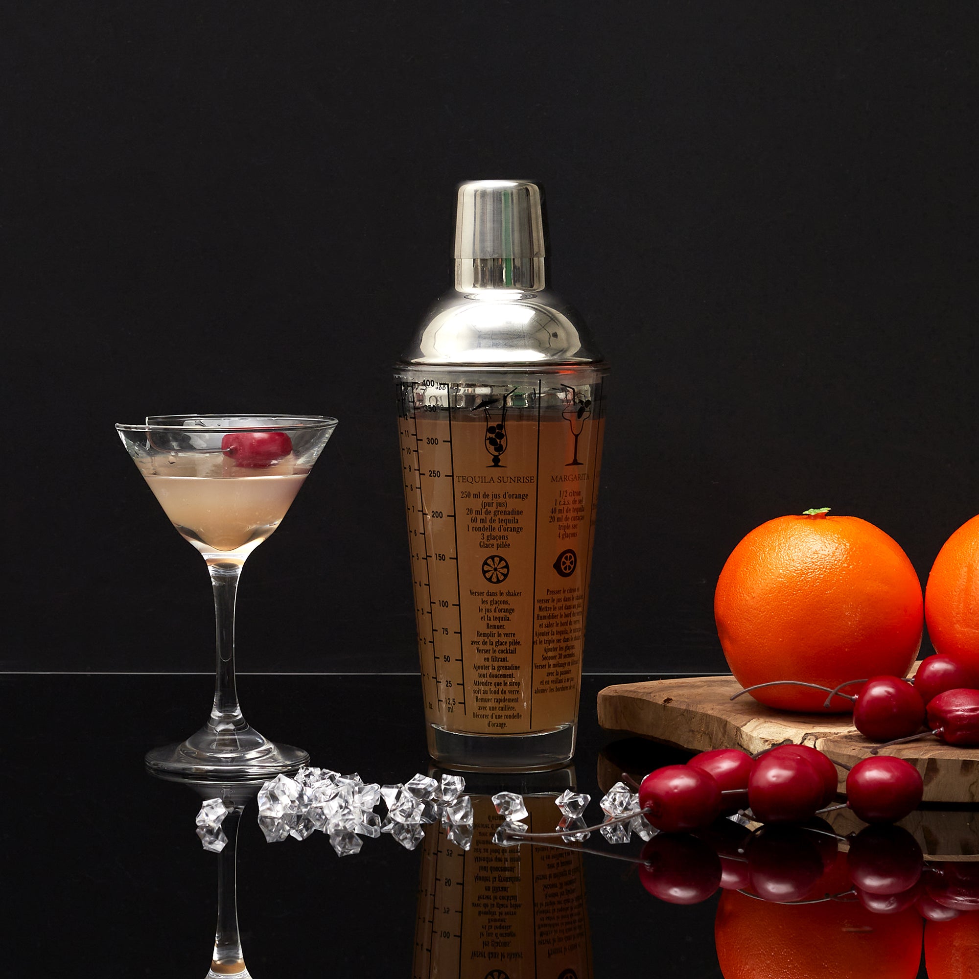 SHAKER EN VERRE AVEC RECETTES 450ML