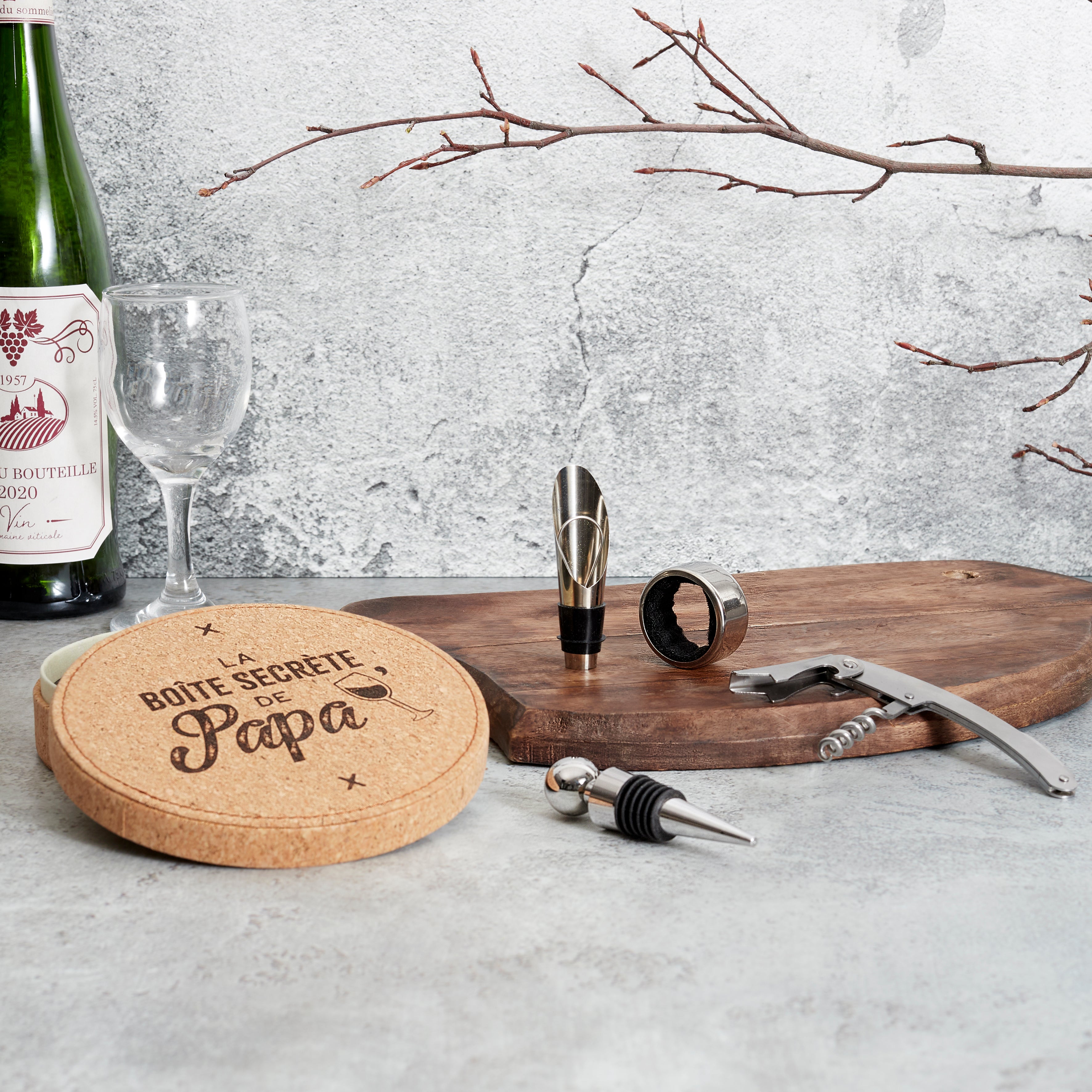 COFFRET A VIN 4 PIECES PAPA LIEGE