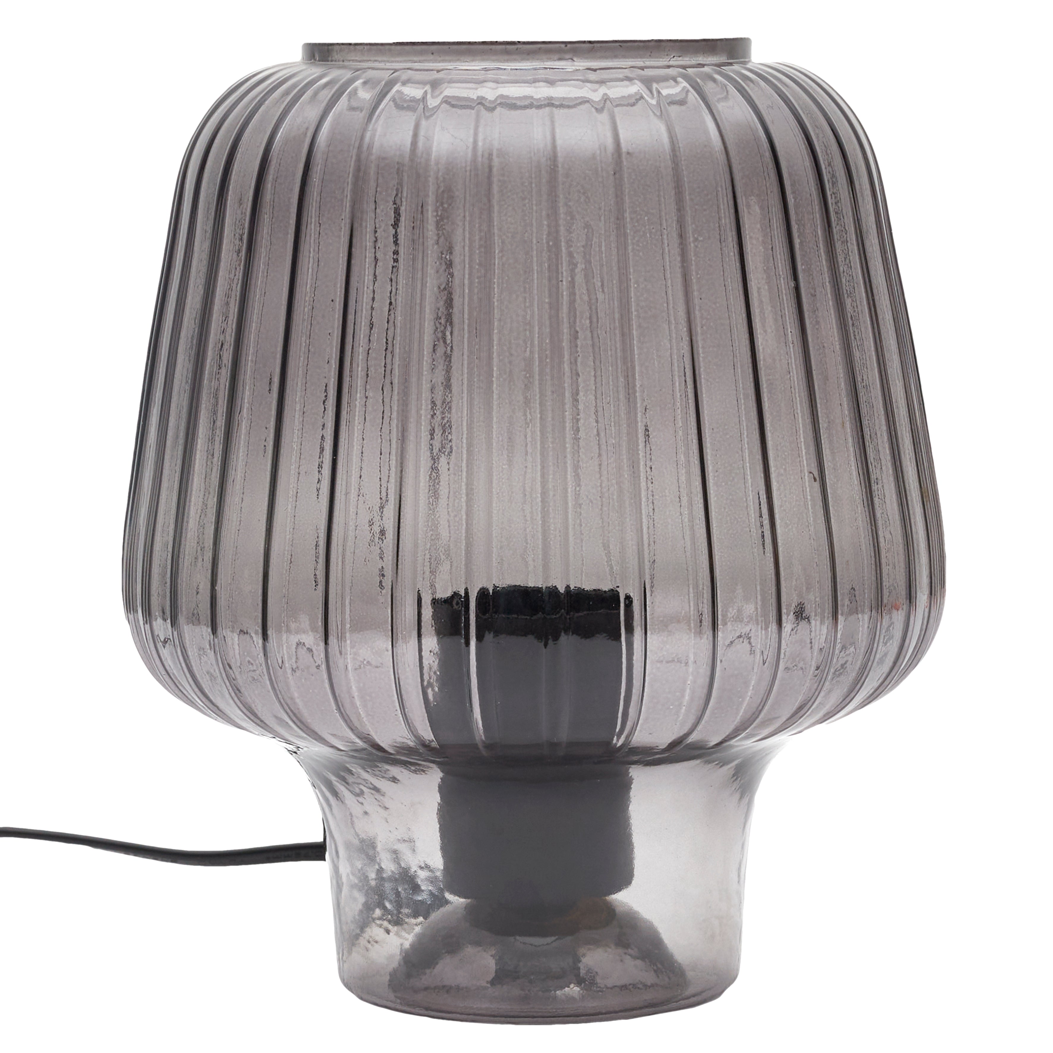 LAMPE DE TABLE CHAMPIGNON VERRE NOIR FUME