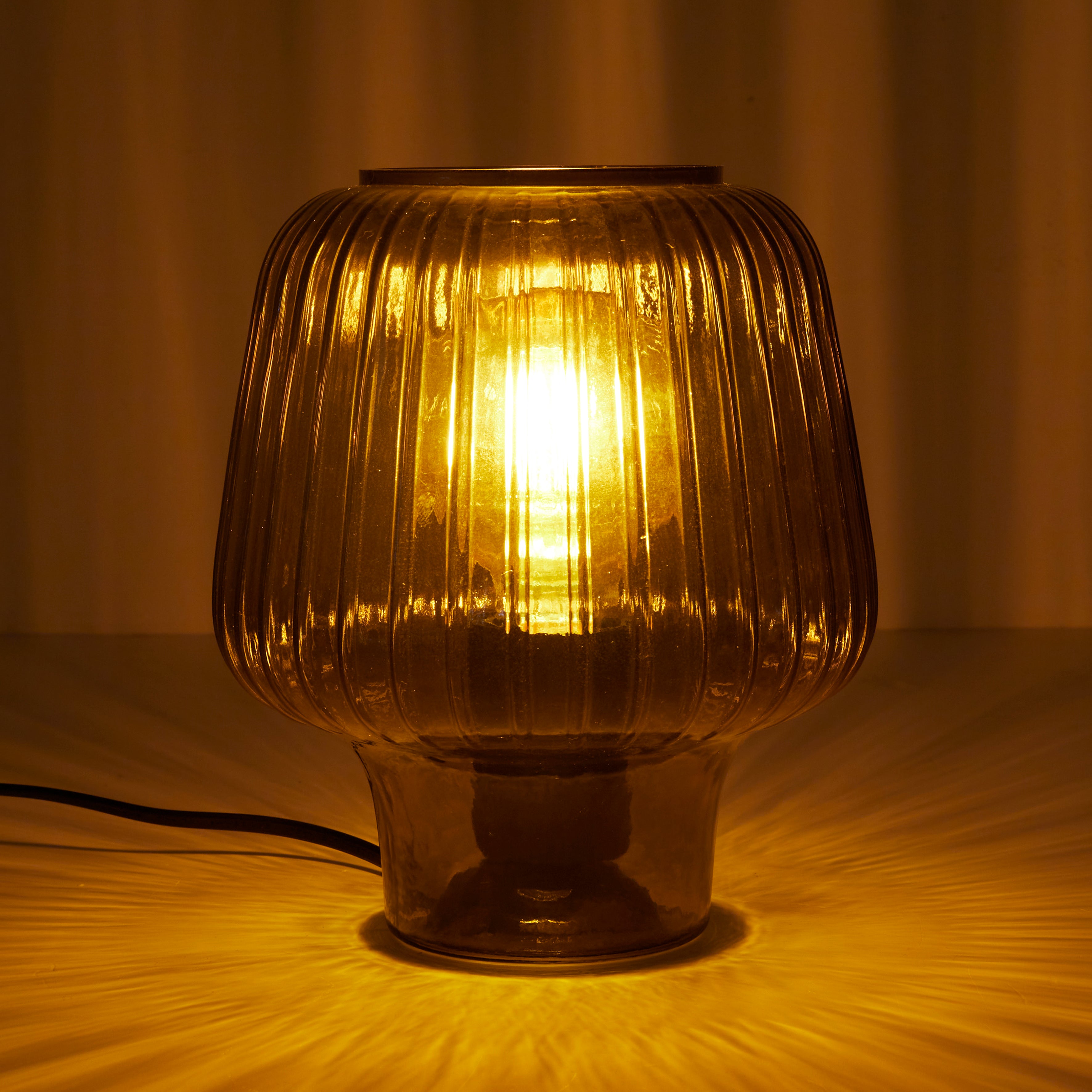 LAMPE DE TABLE CHAMPIGNON VERRE NOIR FUME