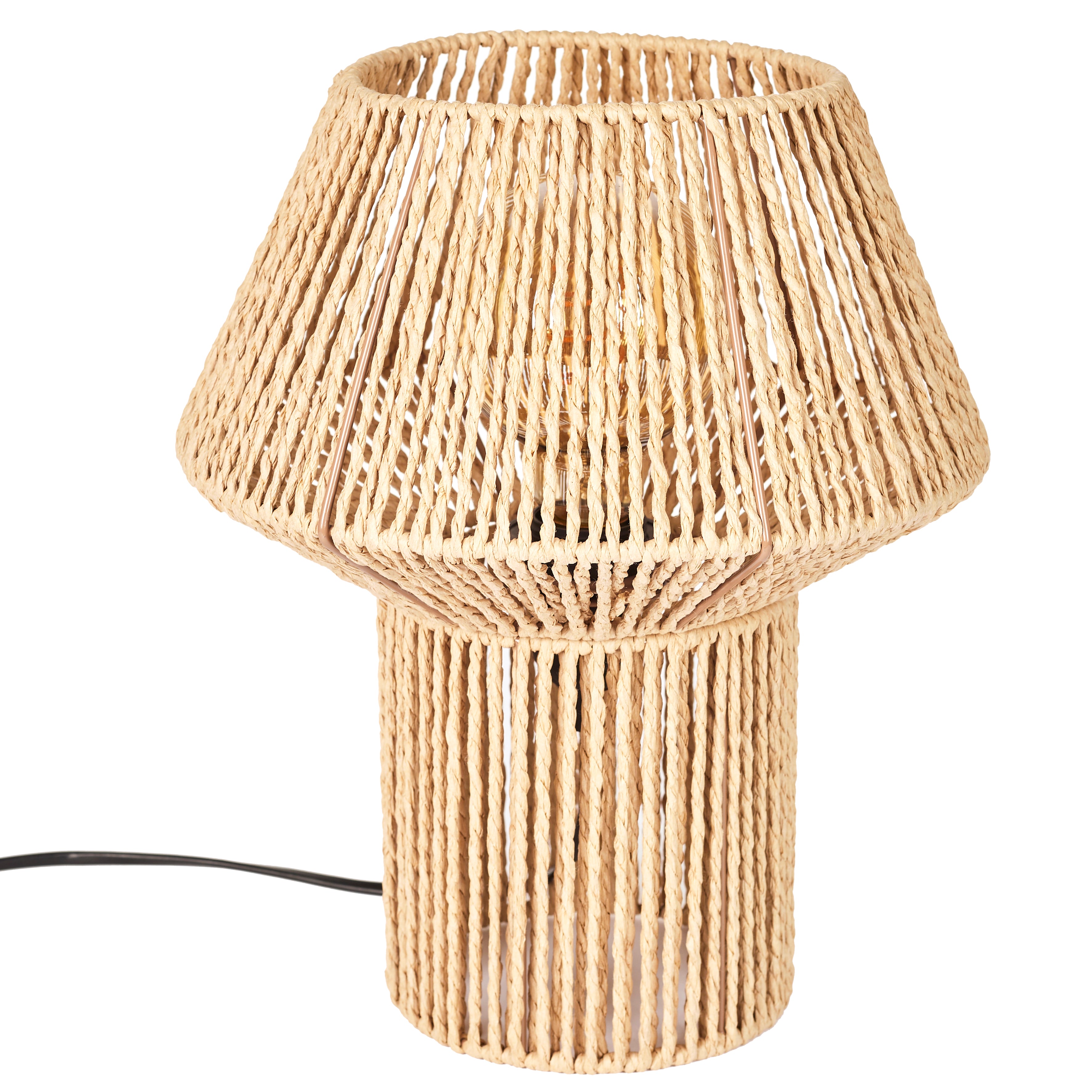 LAMPE A POSER ABAT JOUR EFFET CORDE TRESSEE