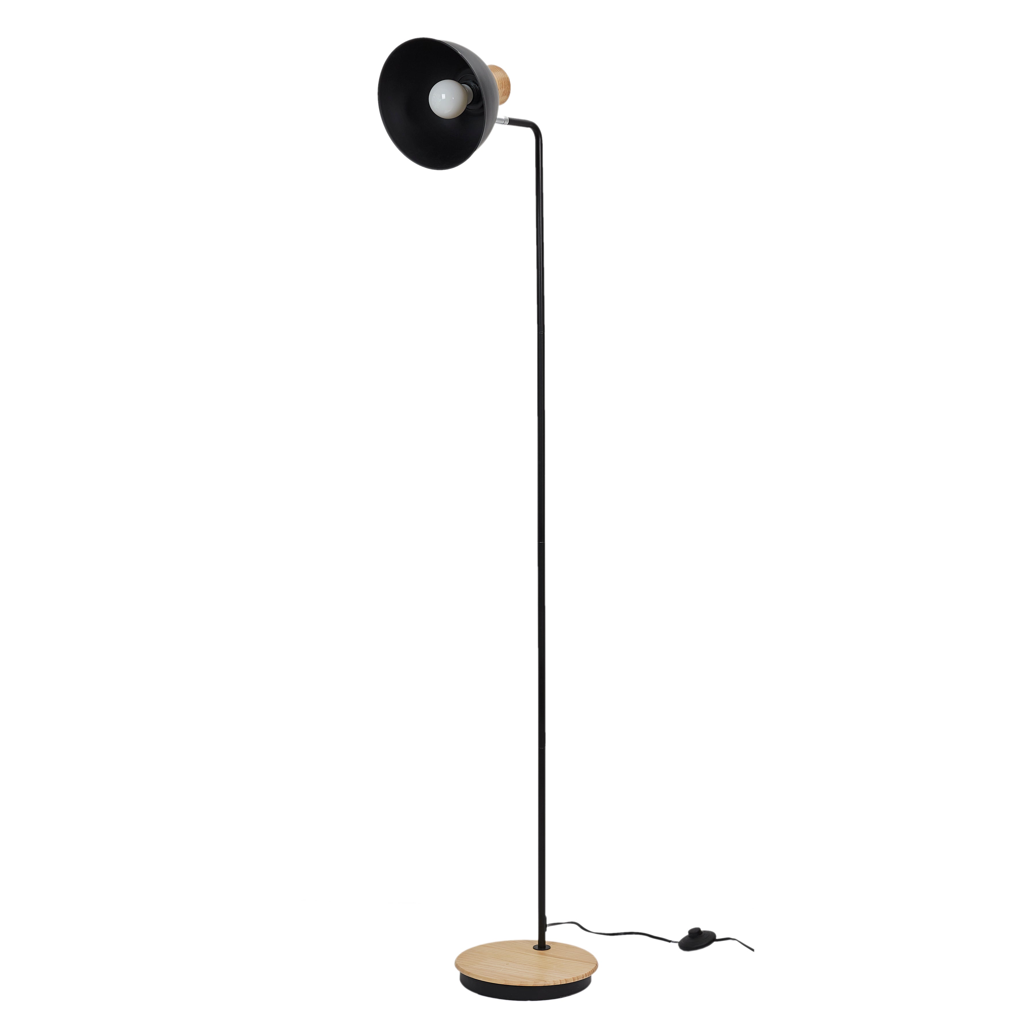 LAMPADAIRE METAL NOIRE BOIS