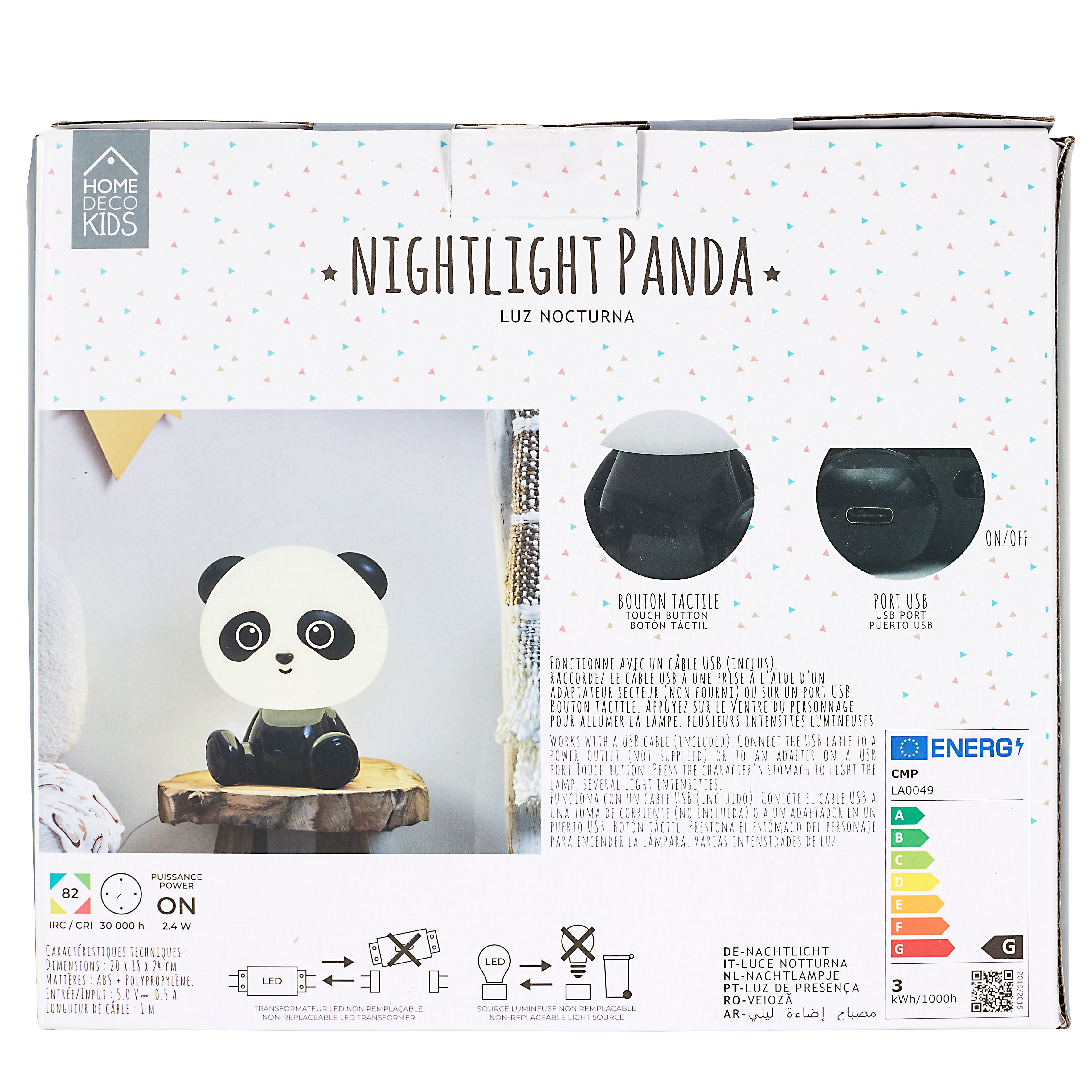 LAMPE VEILLEUSE PANDA USB