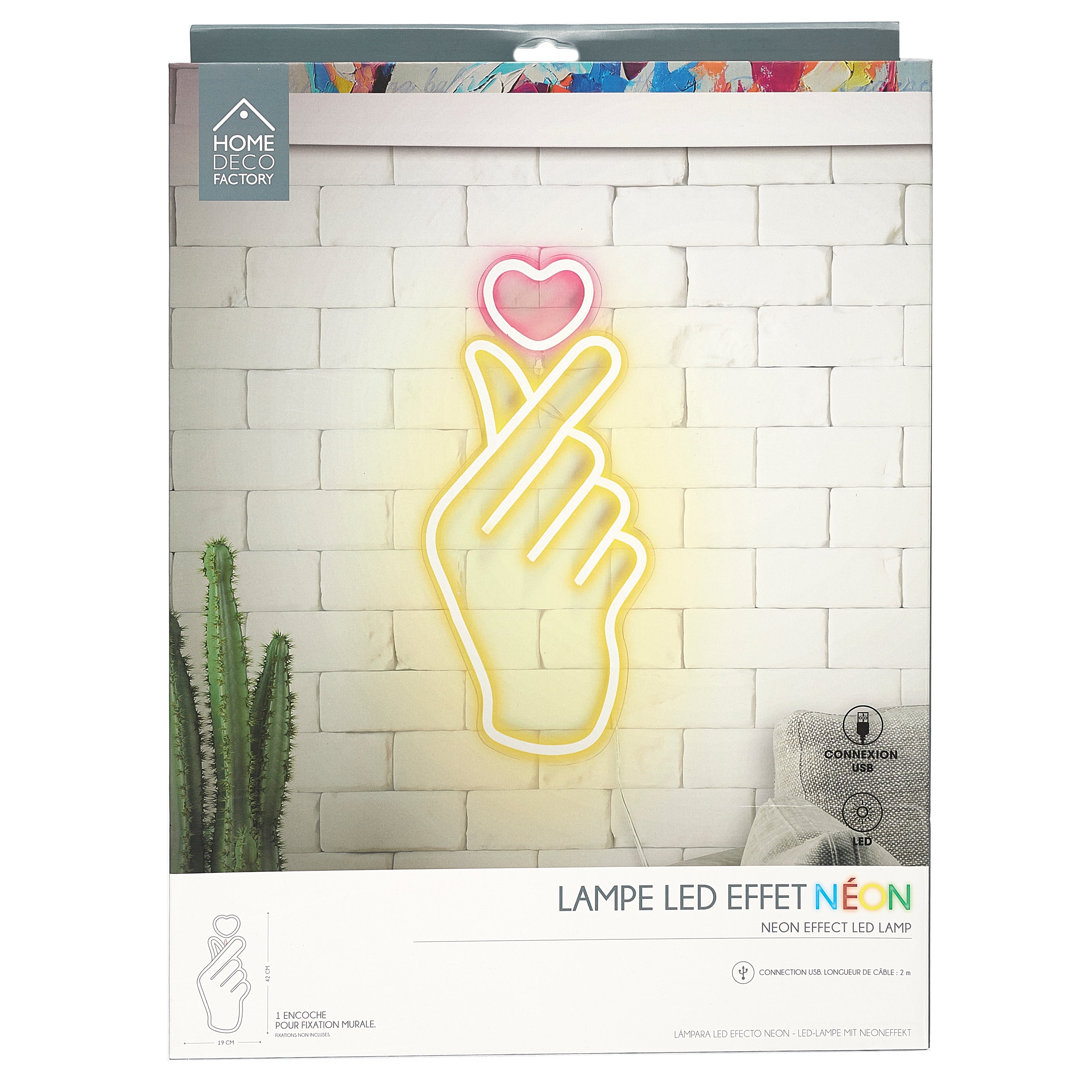 LAMPE LED EFFET NEON SIGNE COEUR USB