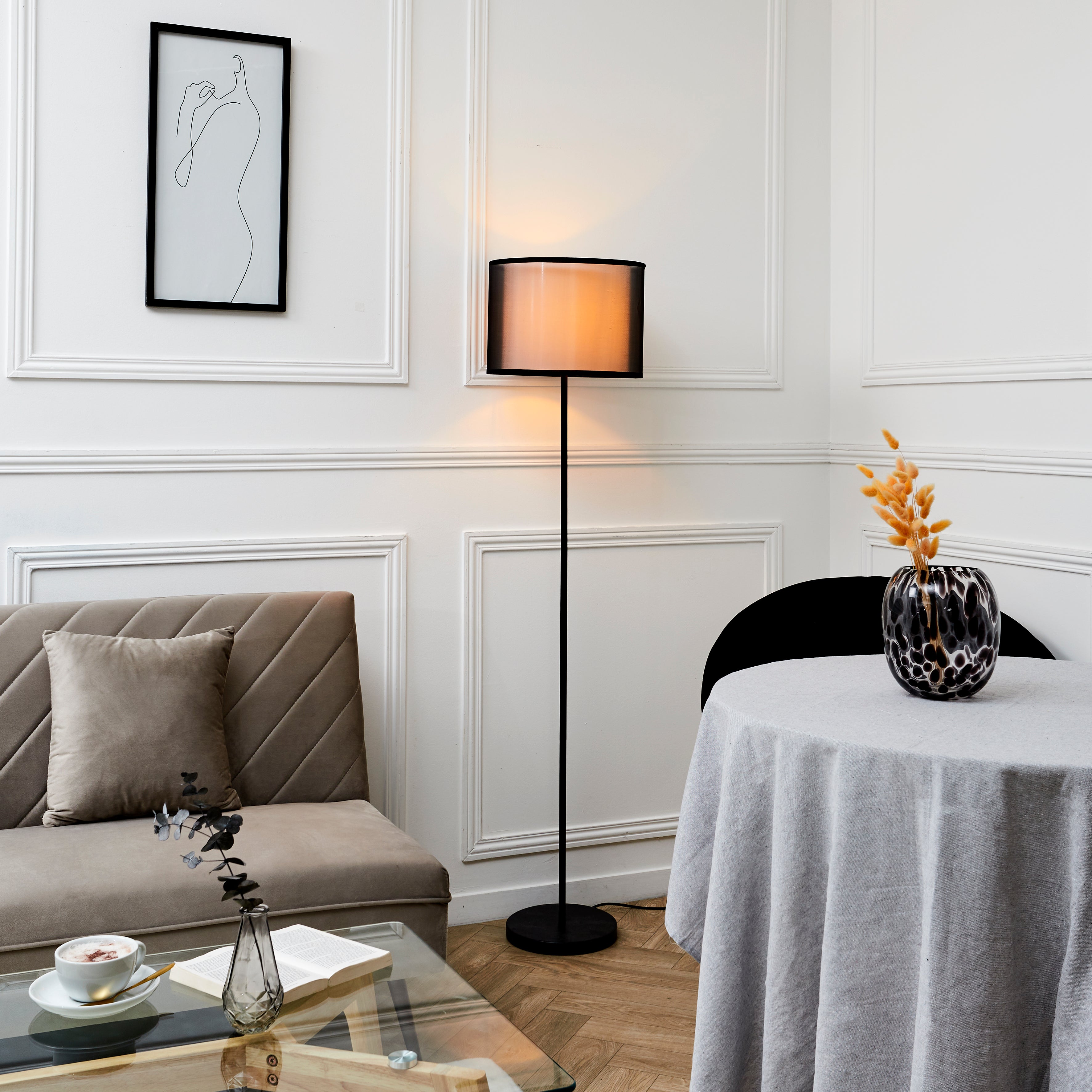LAMPADAIRE DOUBLE ABATJOUR