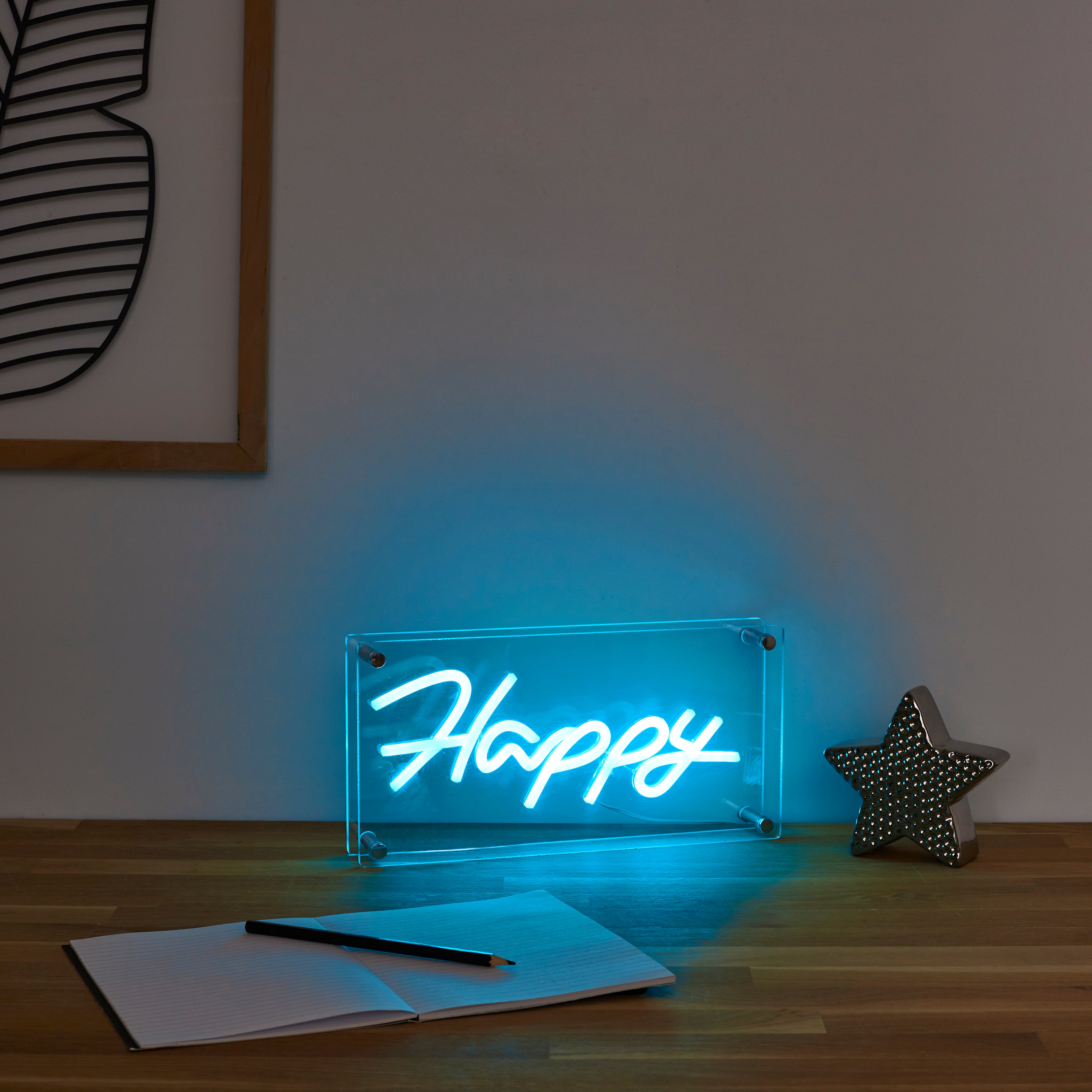 LAMPE ACRYLIQUE EFFET NEON HAPPY