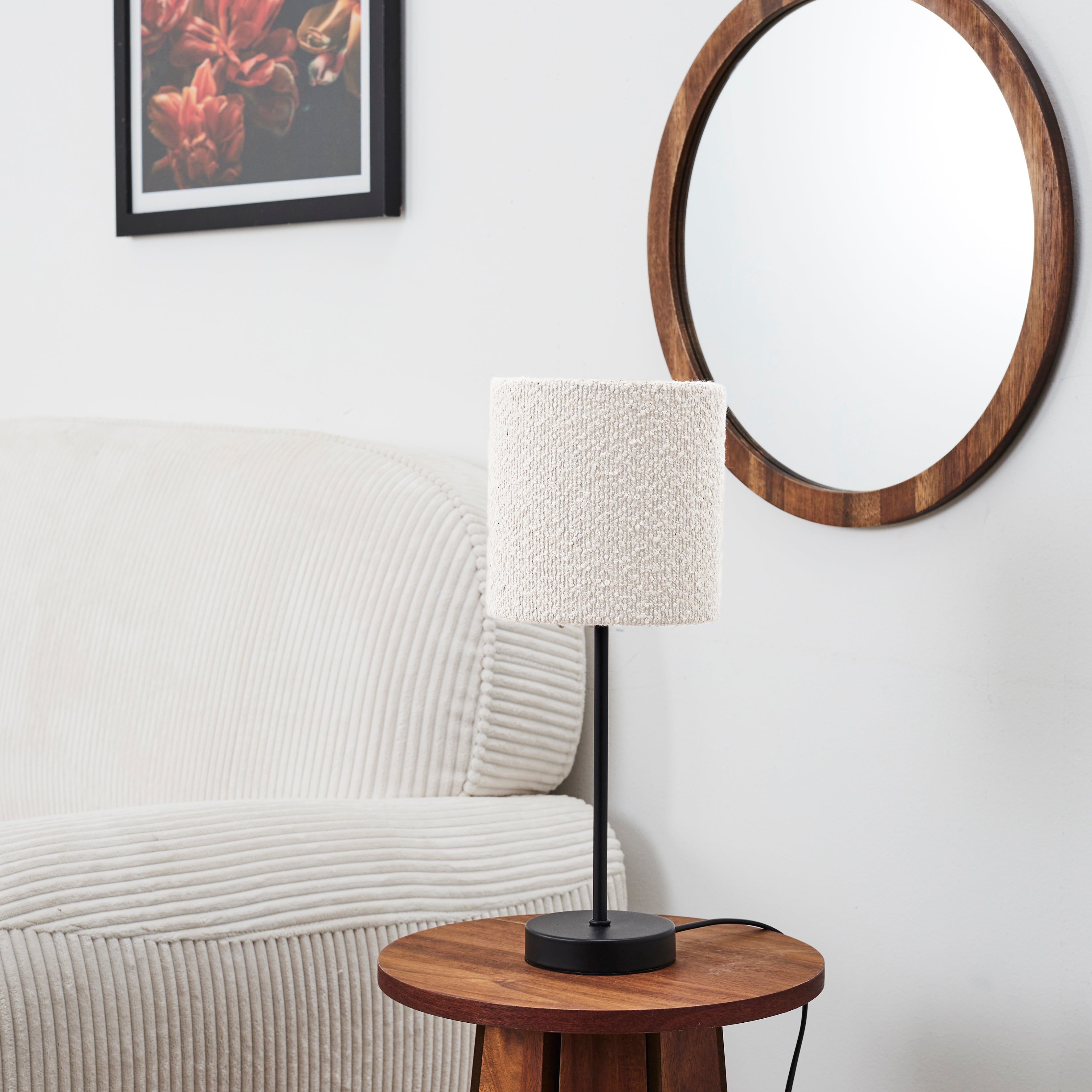 LAMPE EN METAL ABAT JOUR BOUCLETTE