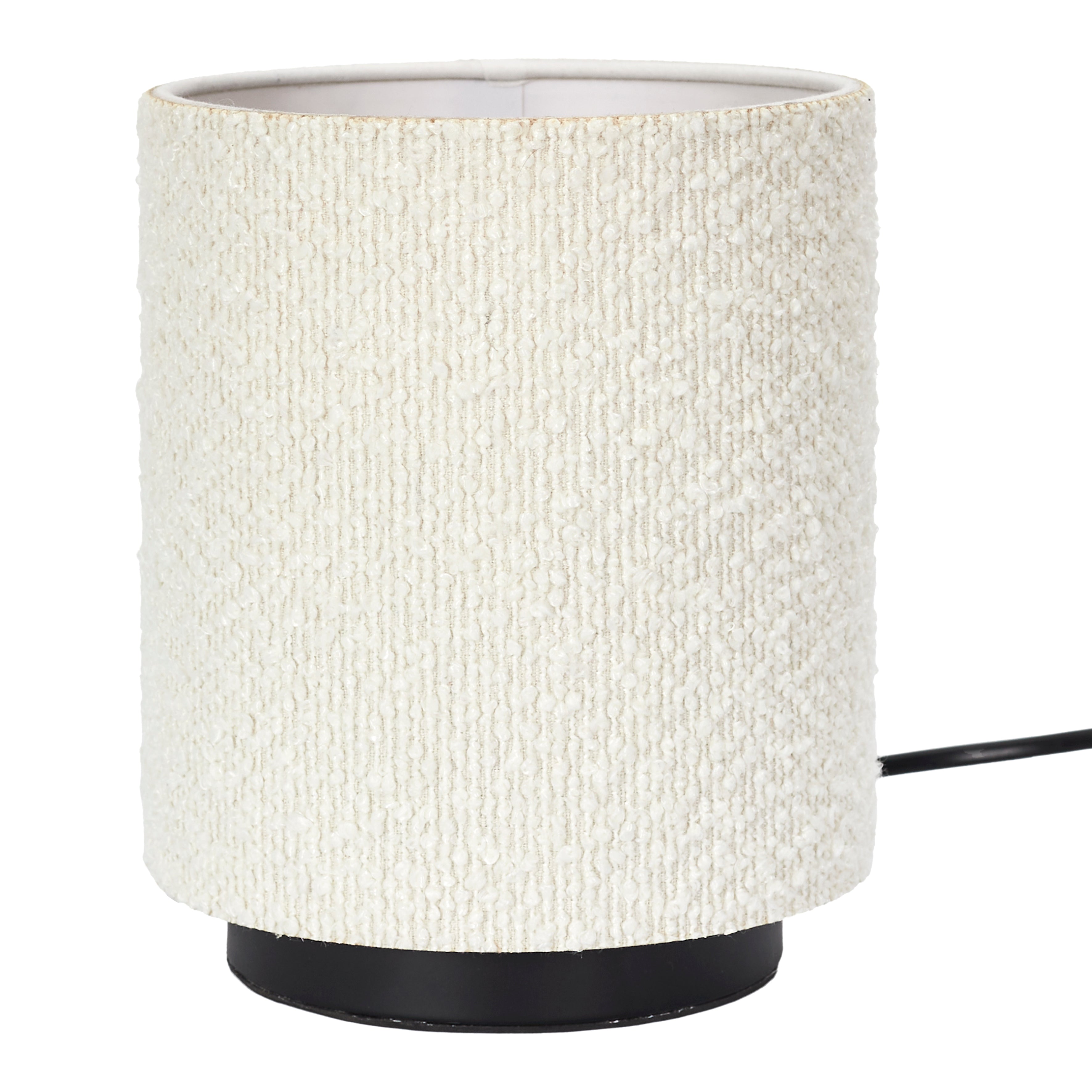 LAMPE DE TABLE ABAT JOUR BOUCLETTE BLANC