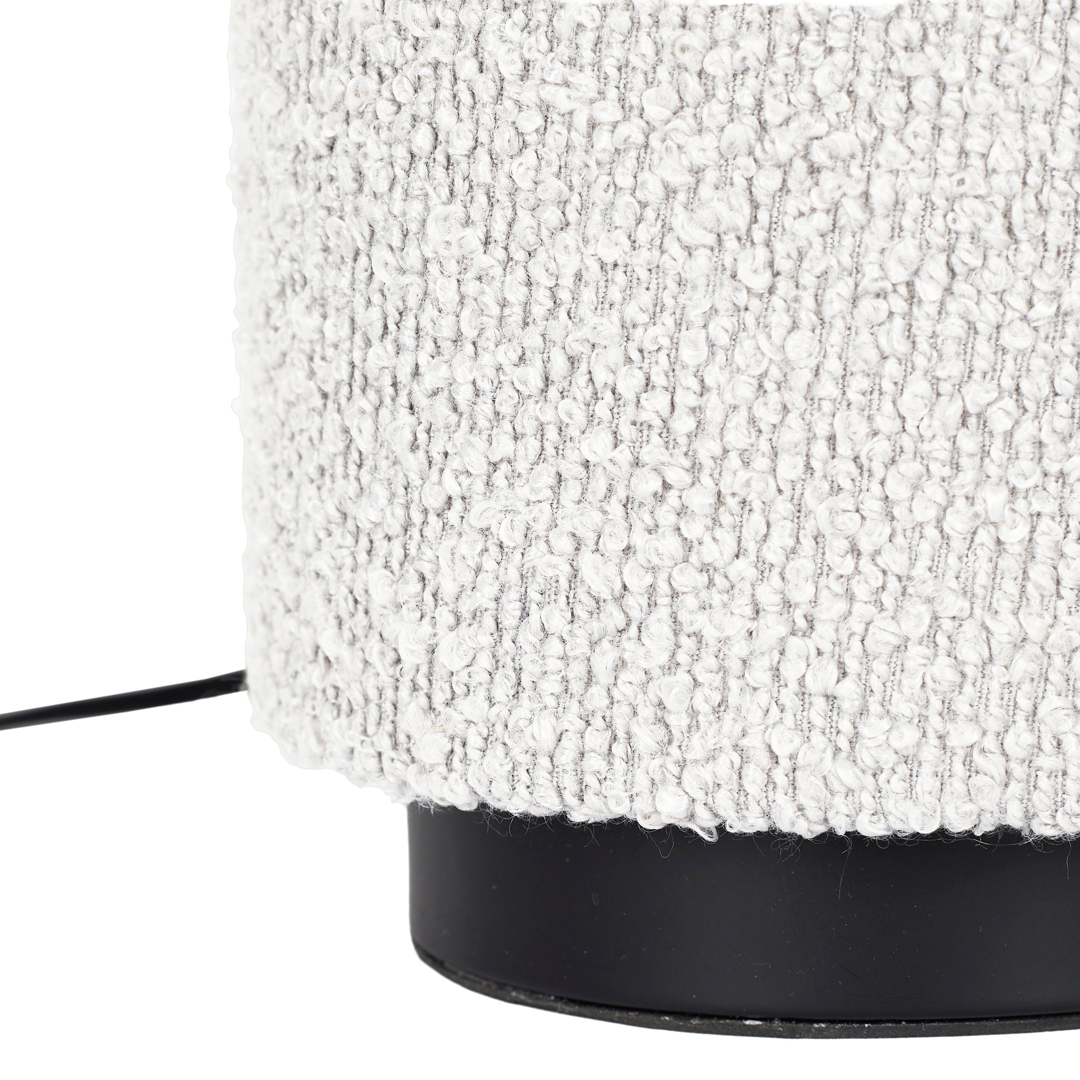 LAMPE DE TABLE ABAT JOUR BOUCLETTE BLANC