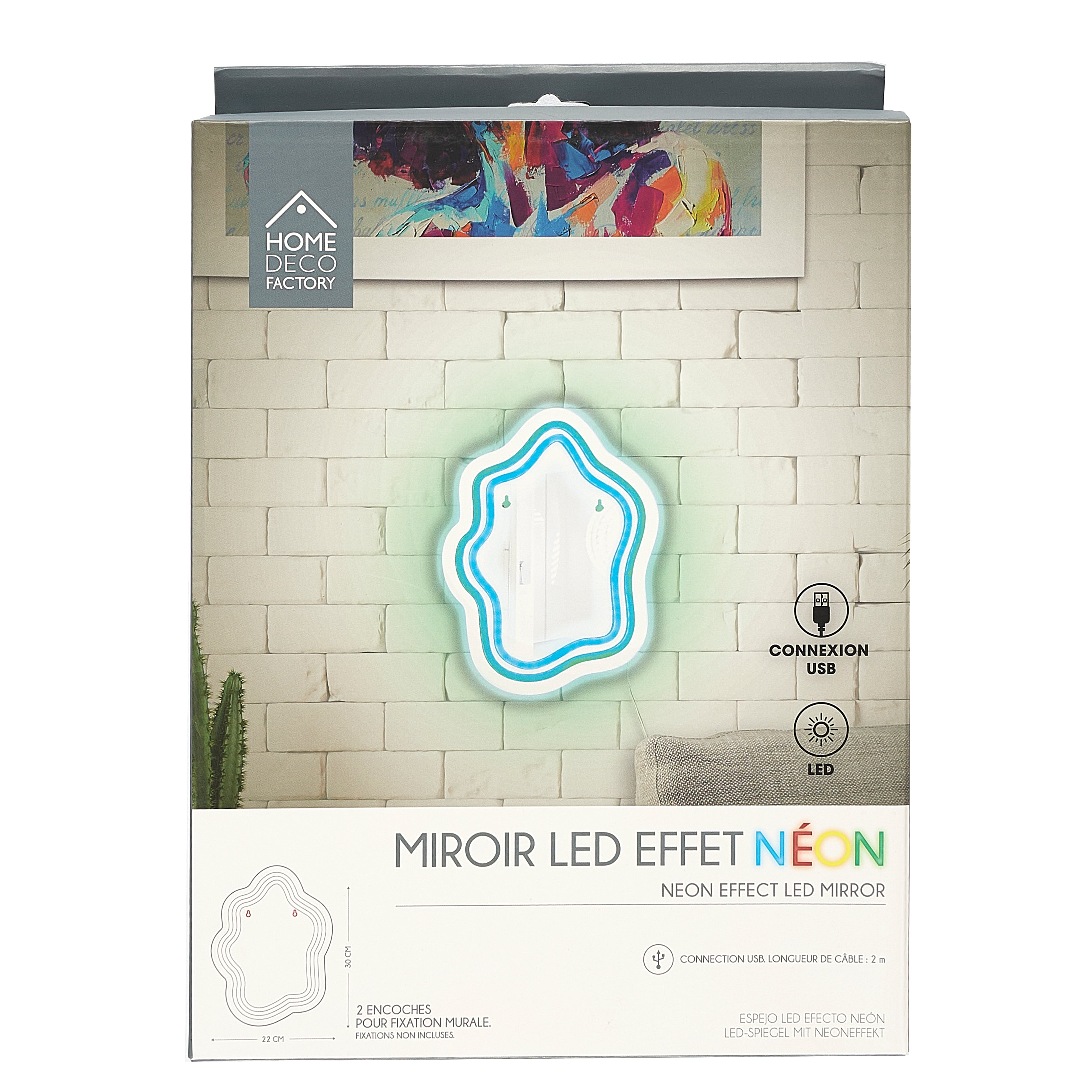 MIROIR LED EFFET NEON