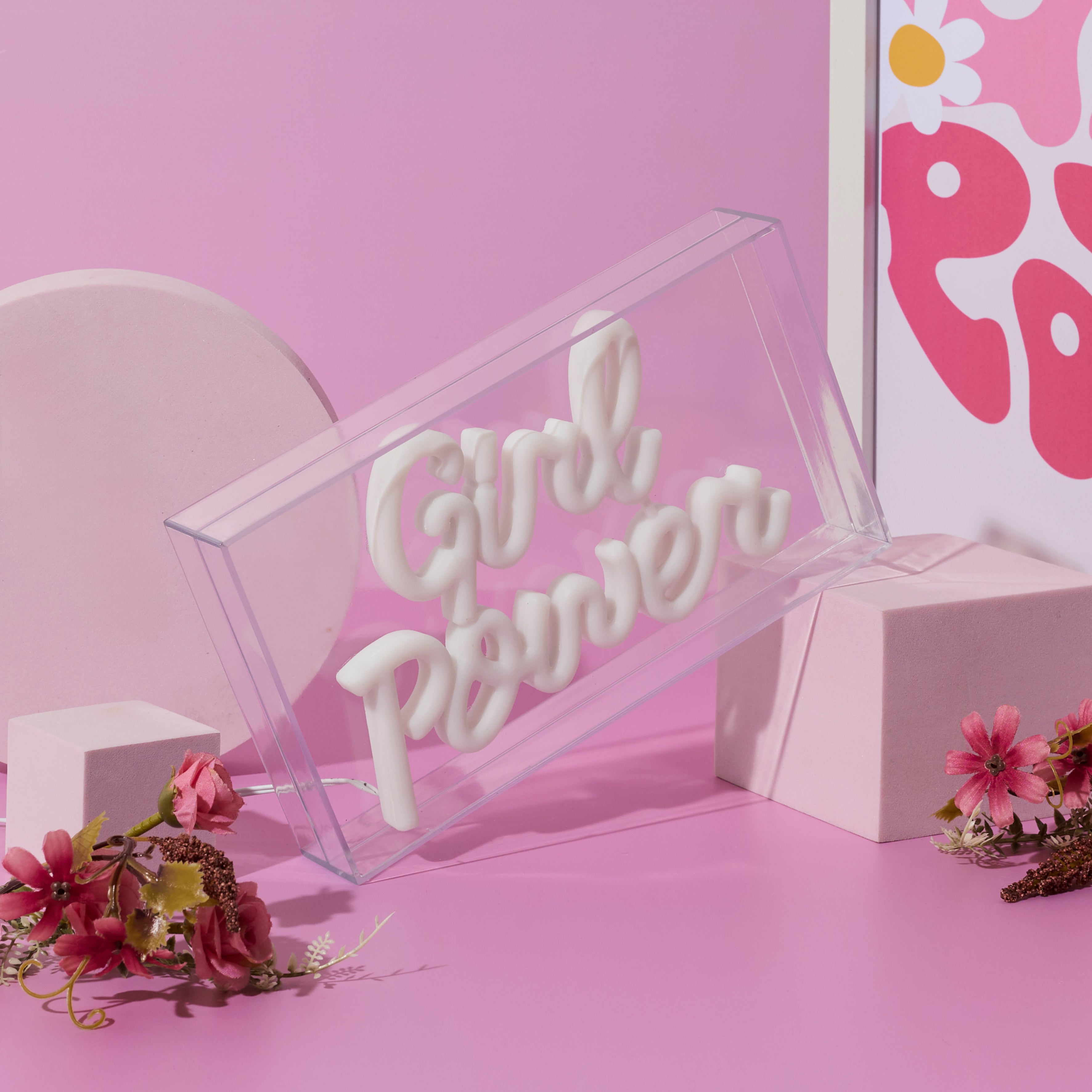 LAMPE ACRYLIQUE LED EFFET NEON CO GRL PWR