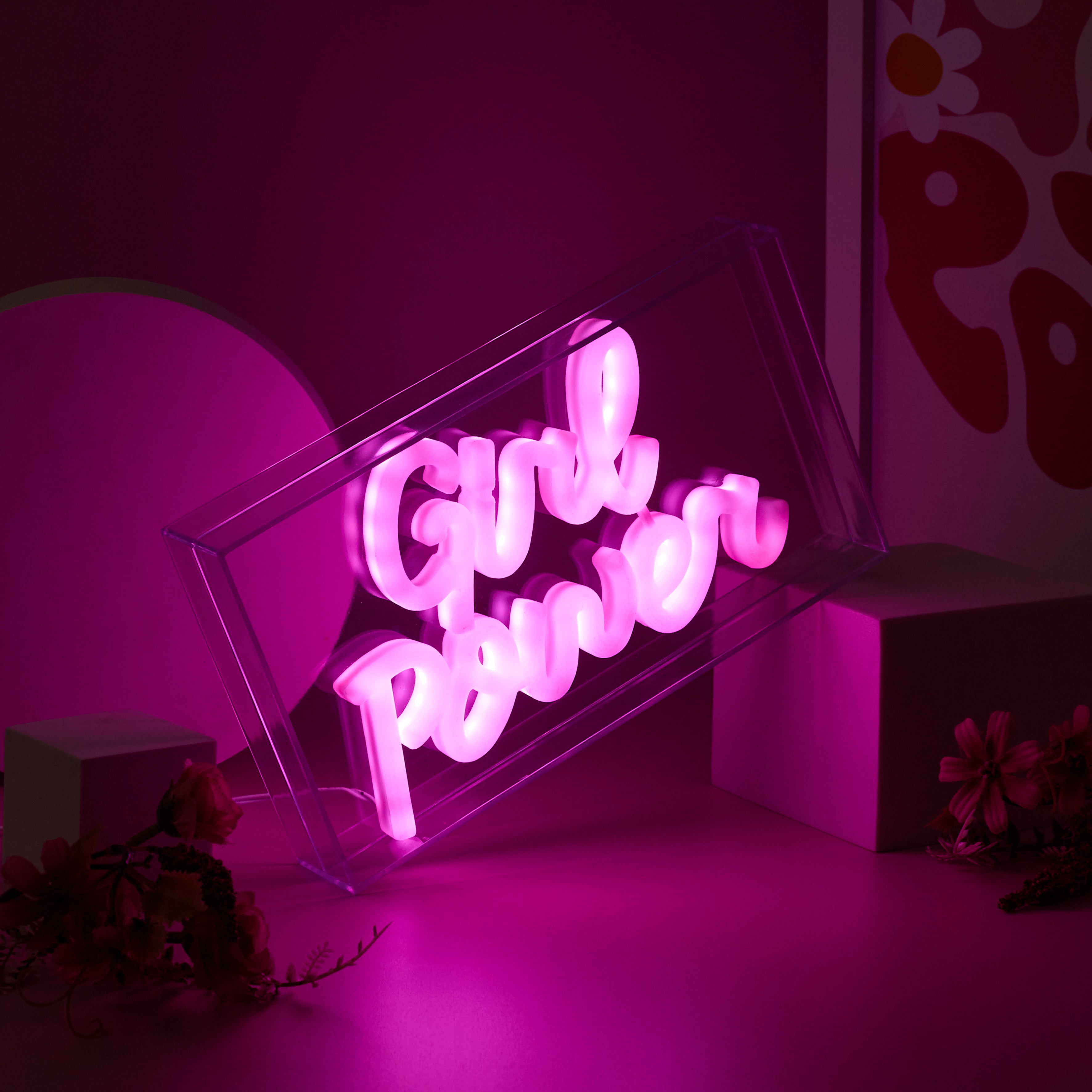 LAMPE ACRYLIQUE LED EFFET NEON CO GRL PWR