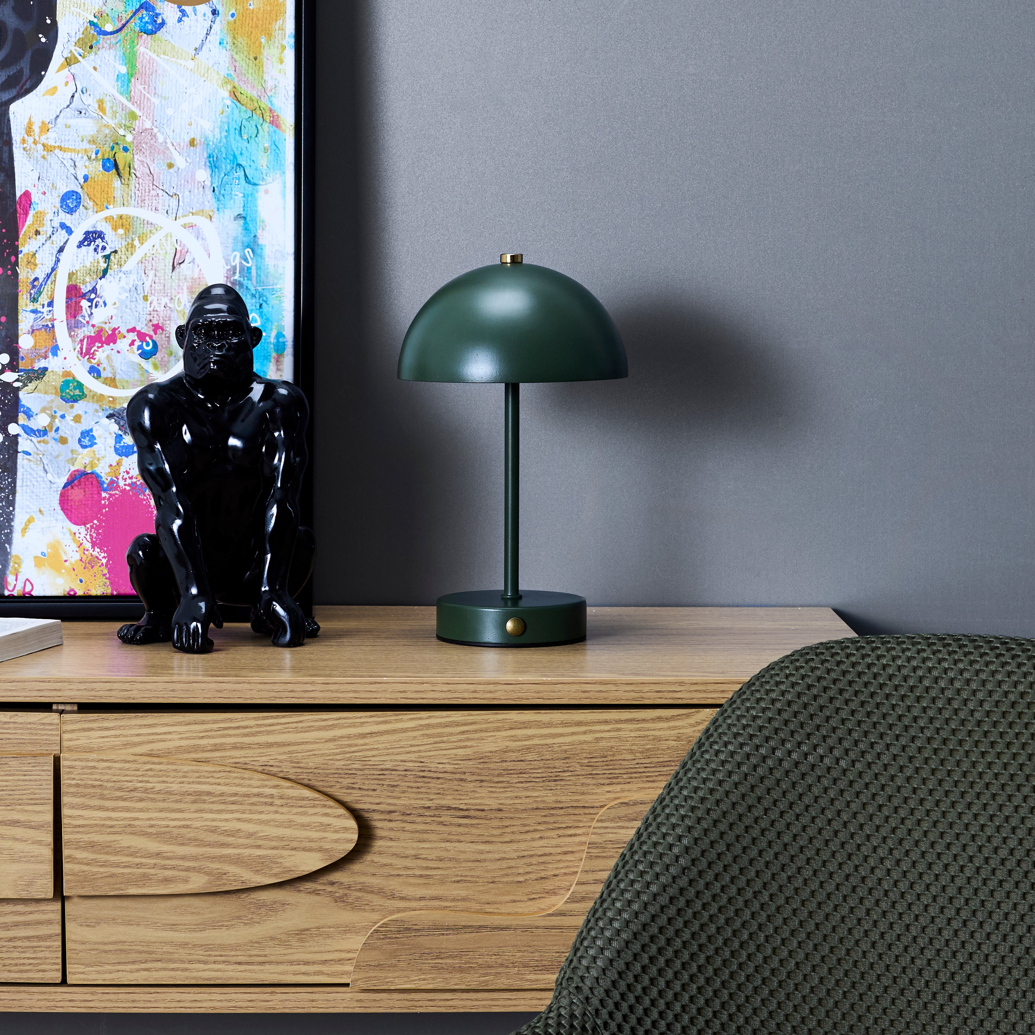 LAMPE DE TABLE LUCIA RECHARGEABLE VERT H26CM
