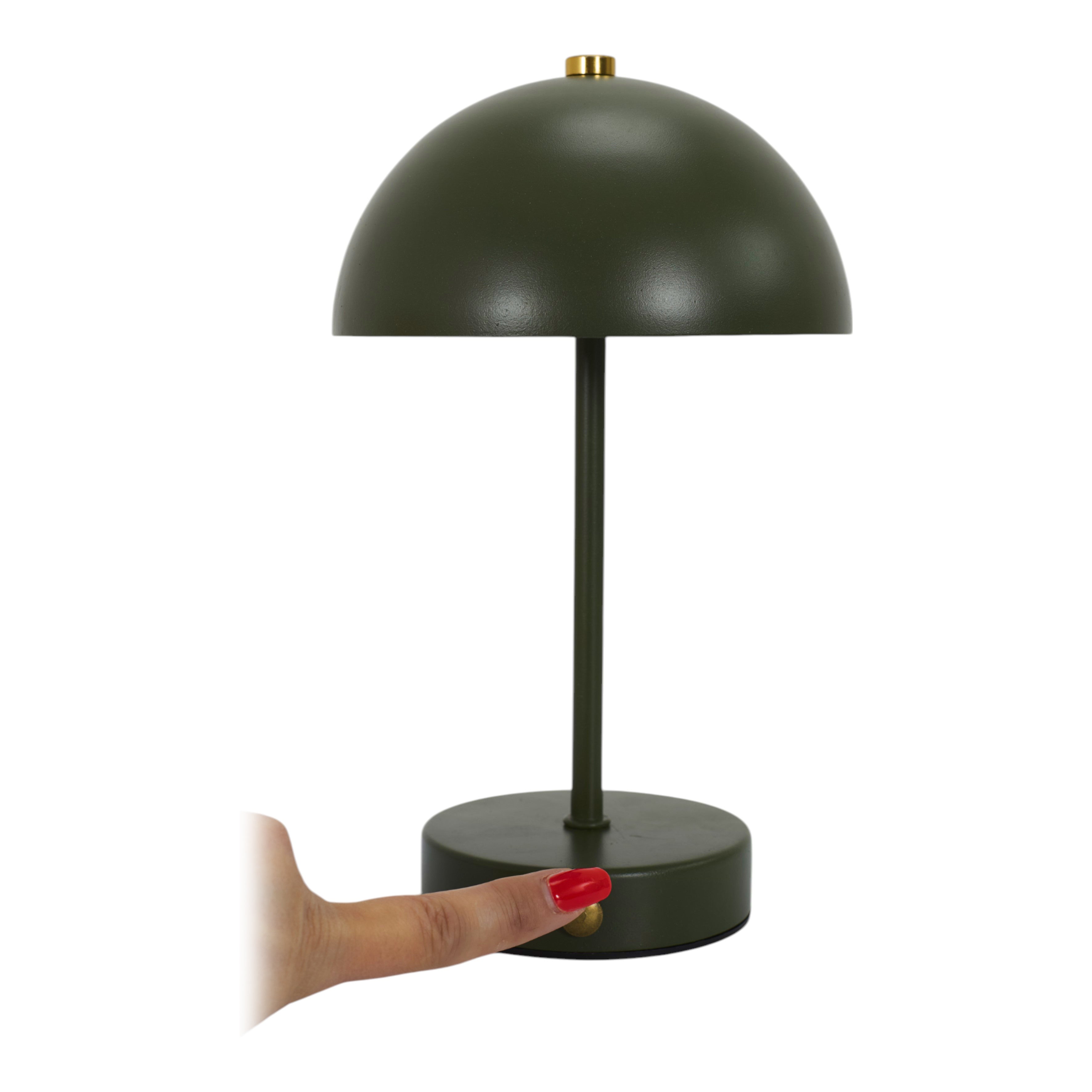 LAMPE DE TABLE LUCIA RECHARGEABLE VERT H26CM