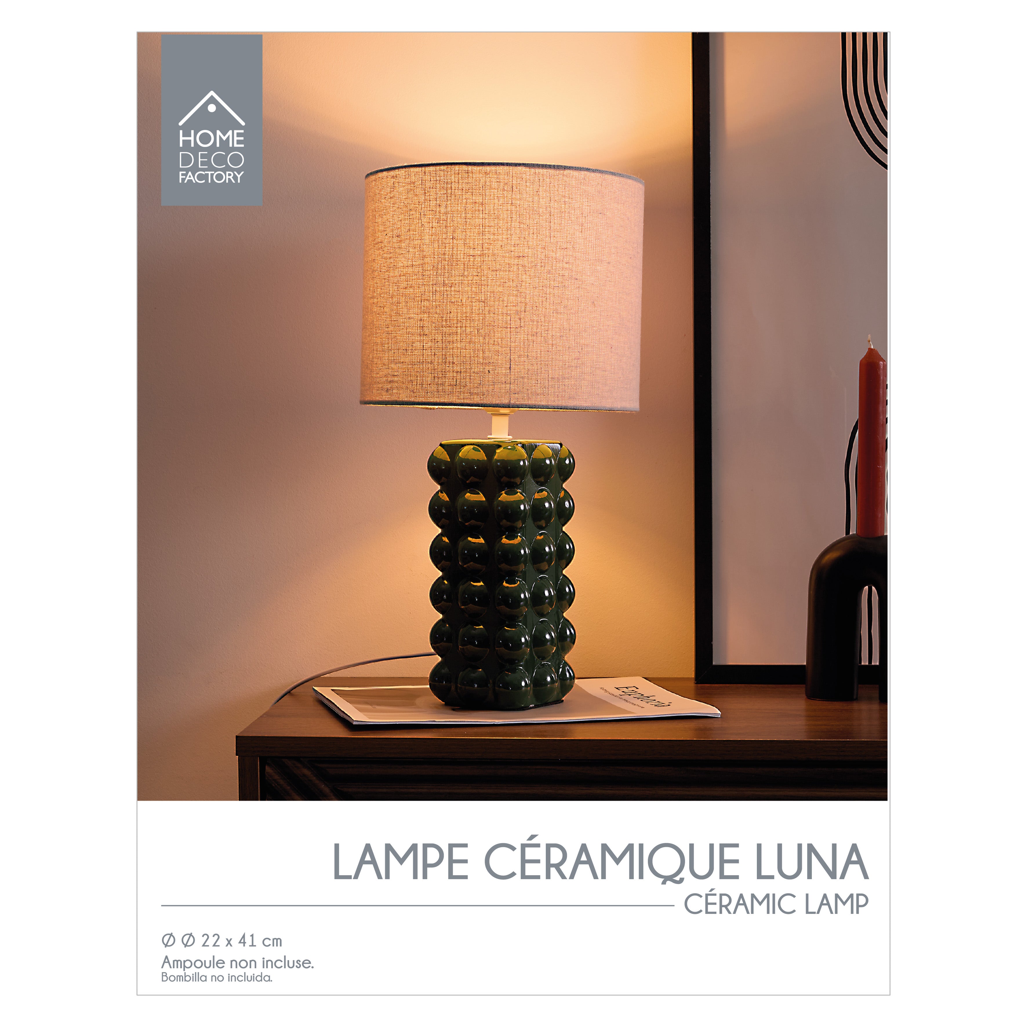LAMPE CERAMIQUE VERT FORET