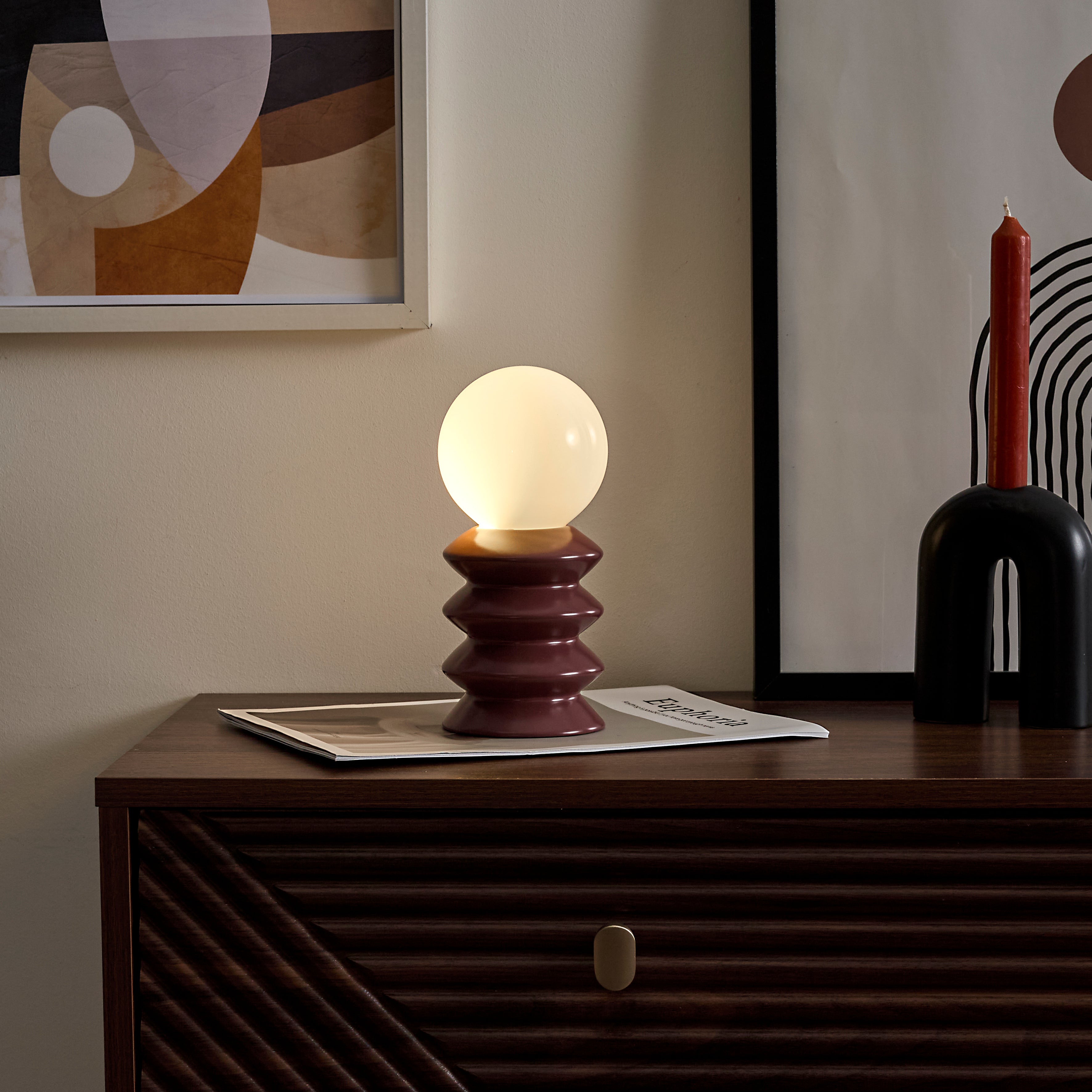 LAMPE CERAMIQUE TERRACOTA A PILES